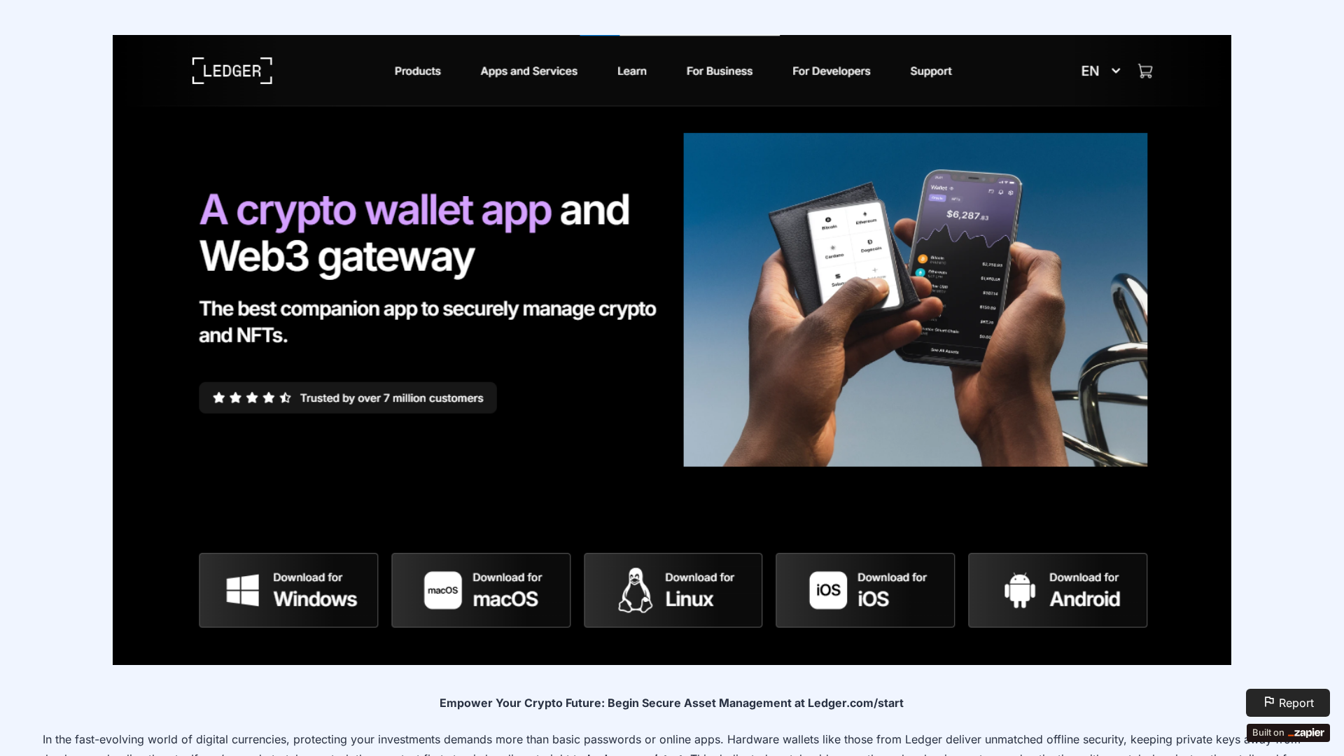 Screenshot of homeledger.zapier.app