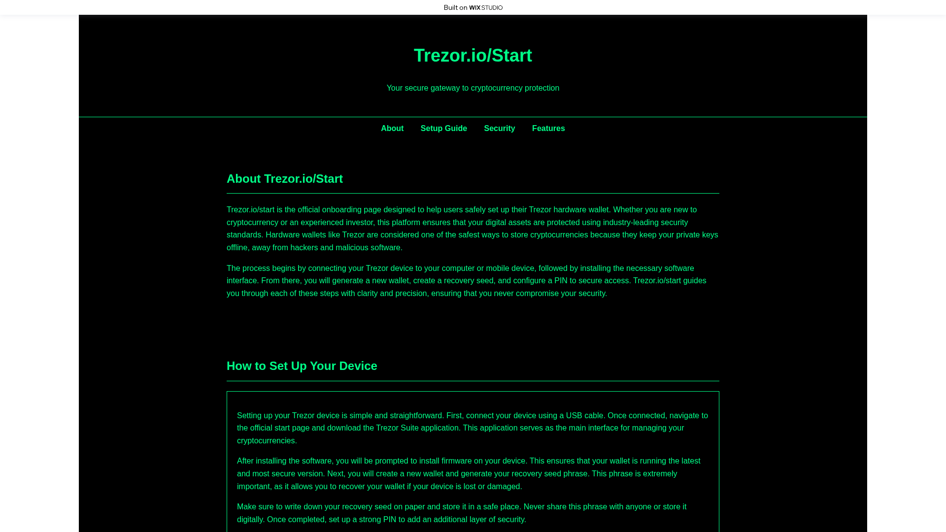 Screenshot of iostarted-trexio.wixstudio.com
