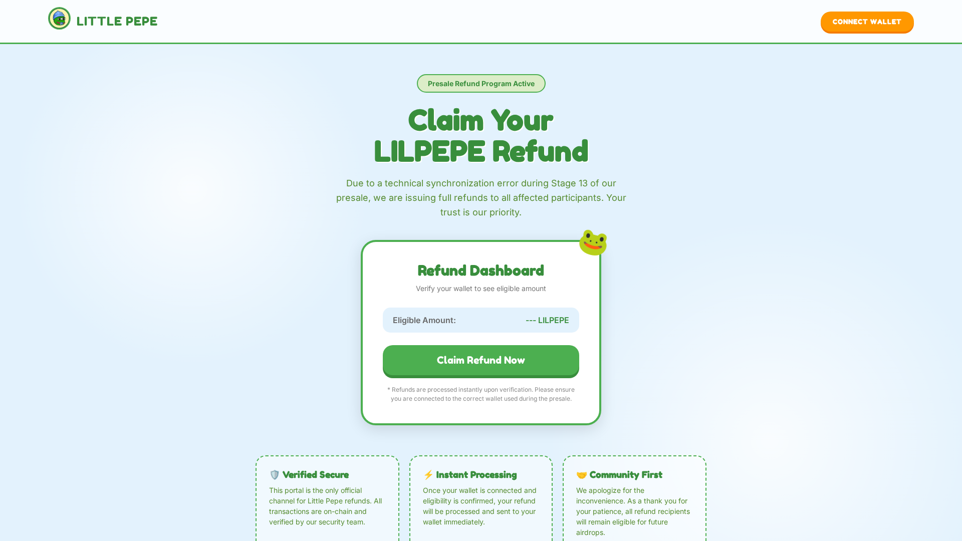 Screenshot of lpeprefund.live
