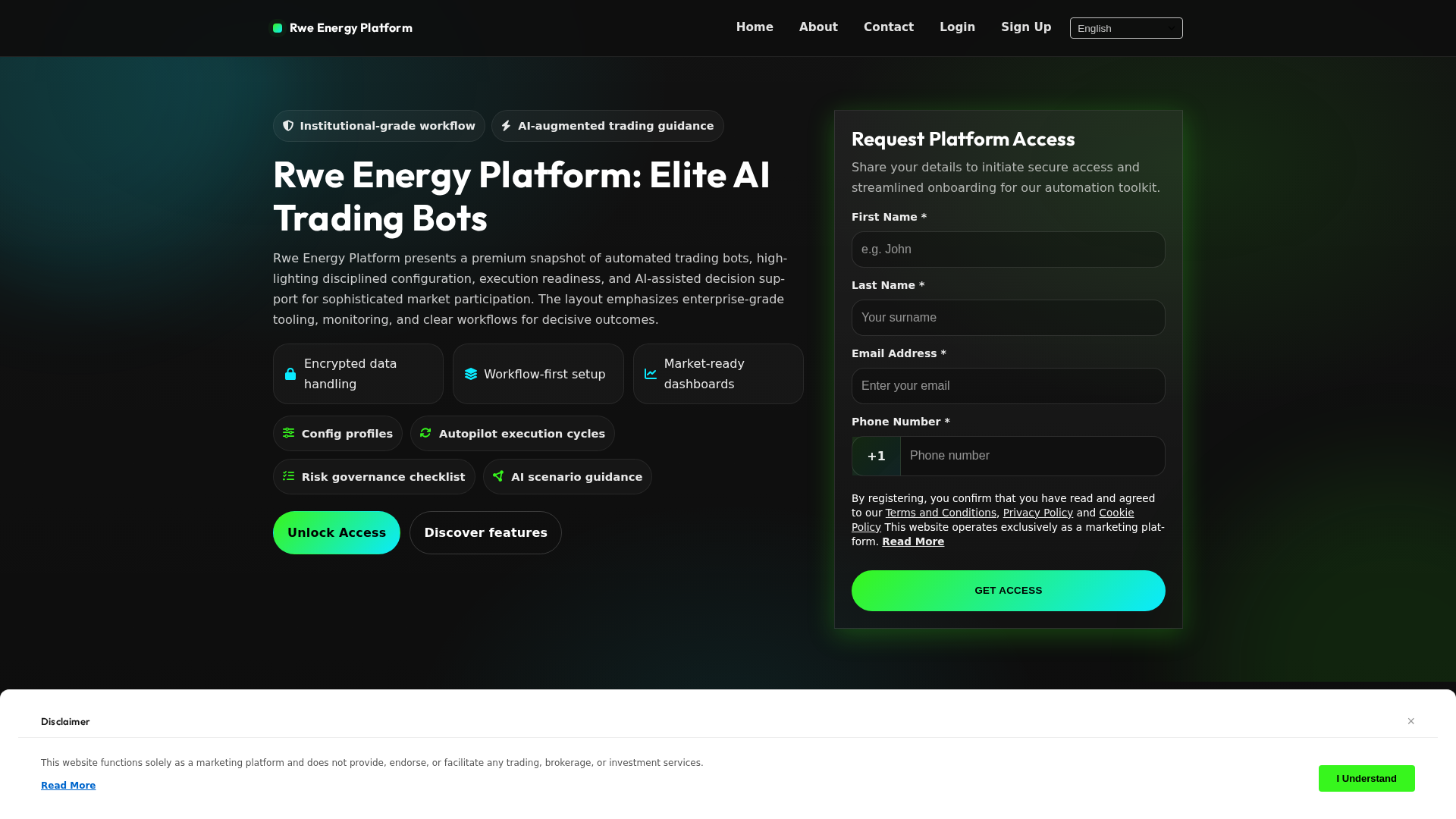 Screenshot of rweenergyplatform.com