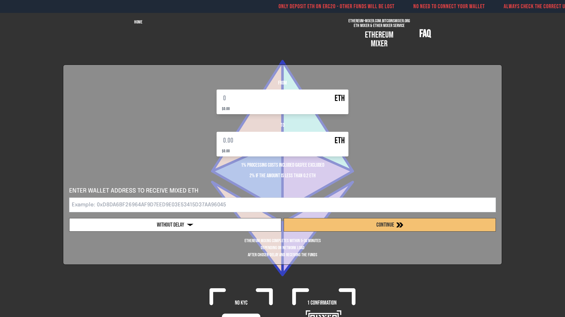 Screenshot of ethereum-mixer.com.bitcoinsmixer.org