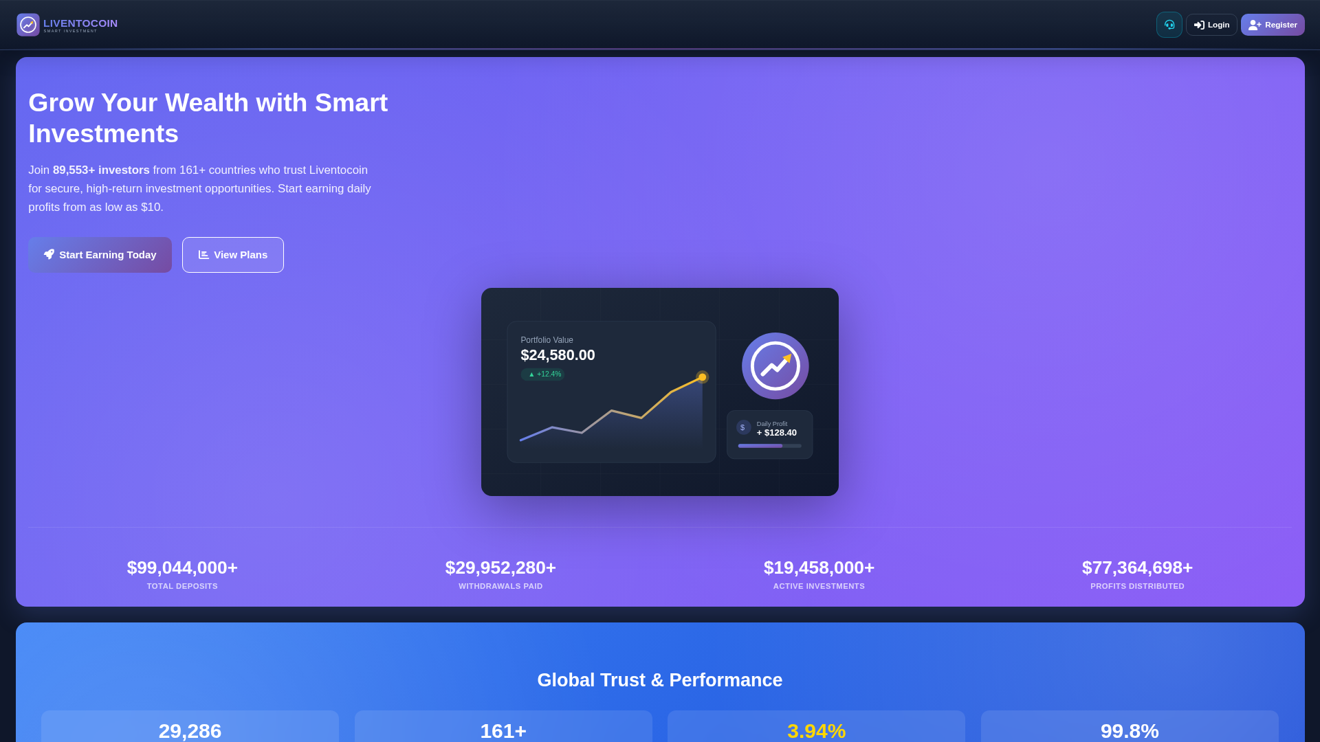 Screenshot of liventocoin.com