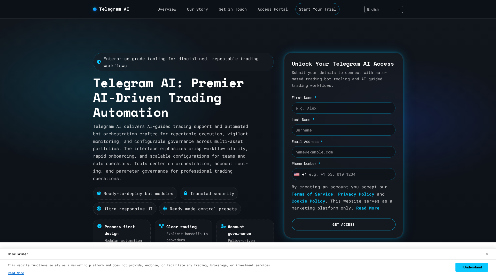 Screenshot of telegram-ai.click
