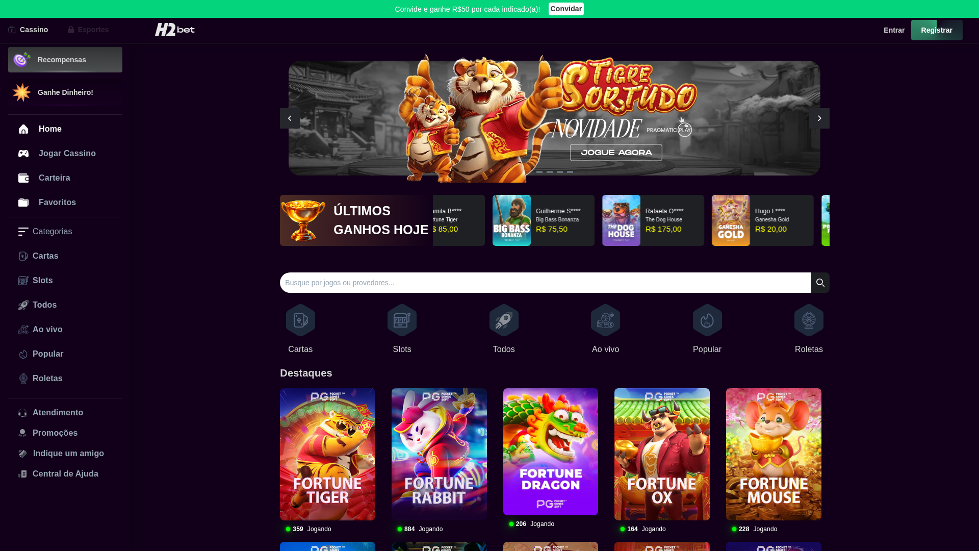 Screenshot of h2bet.games