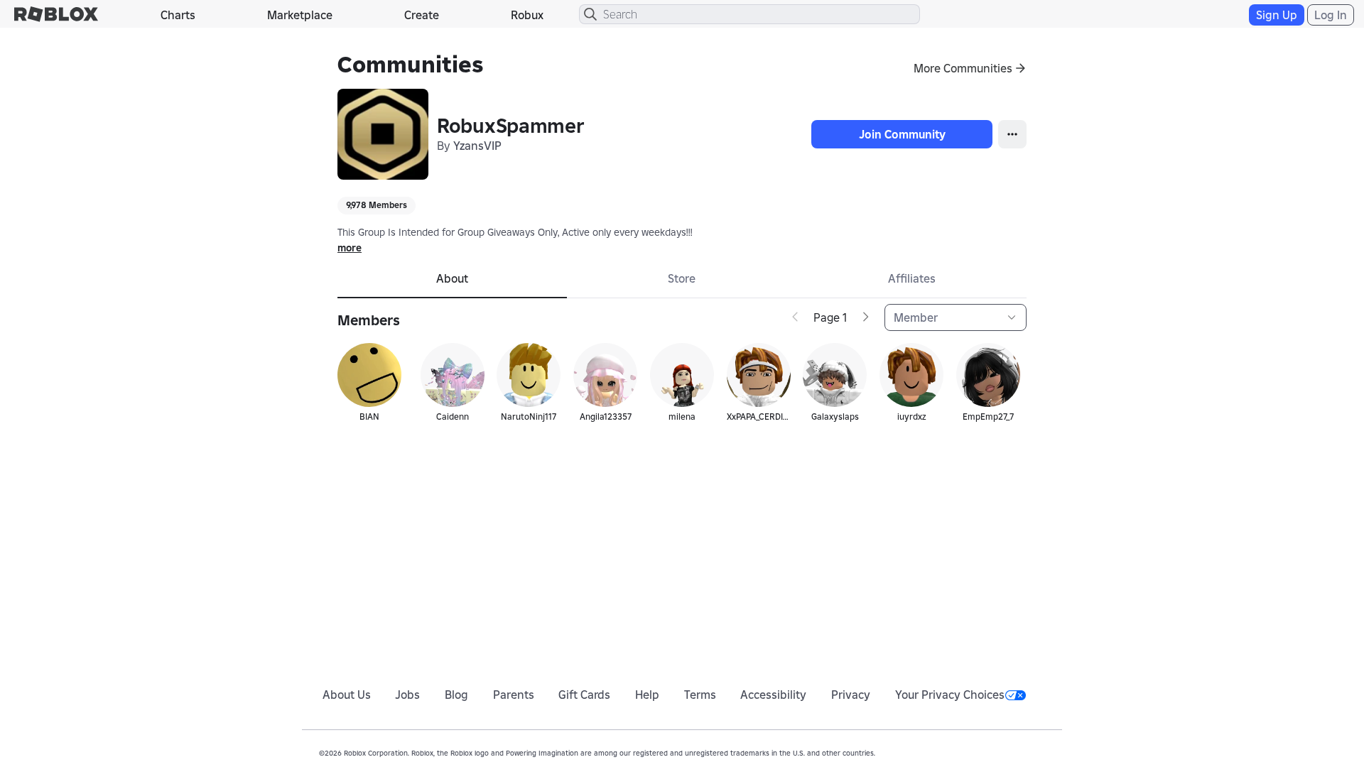 Screenshot of www.roblox.et