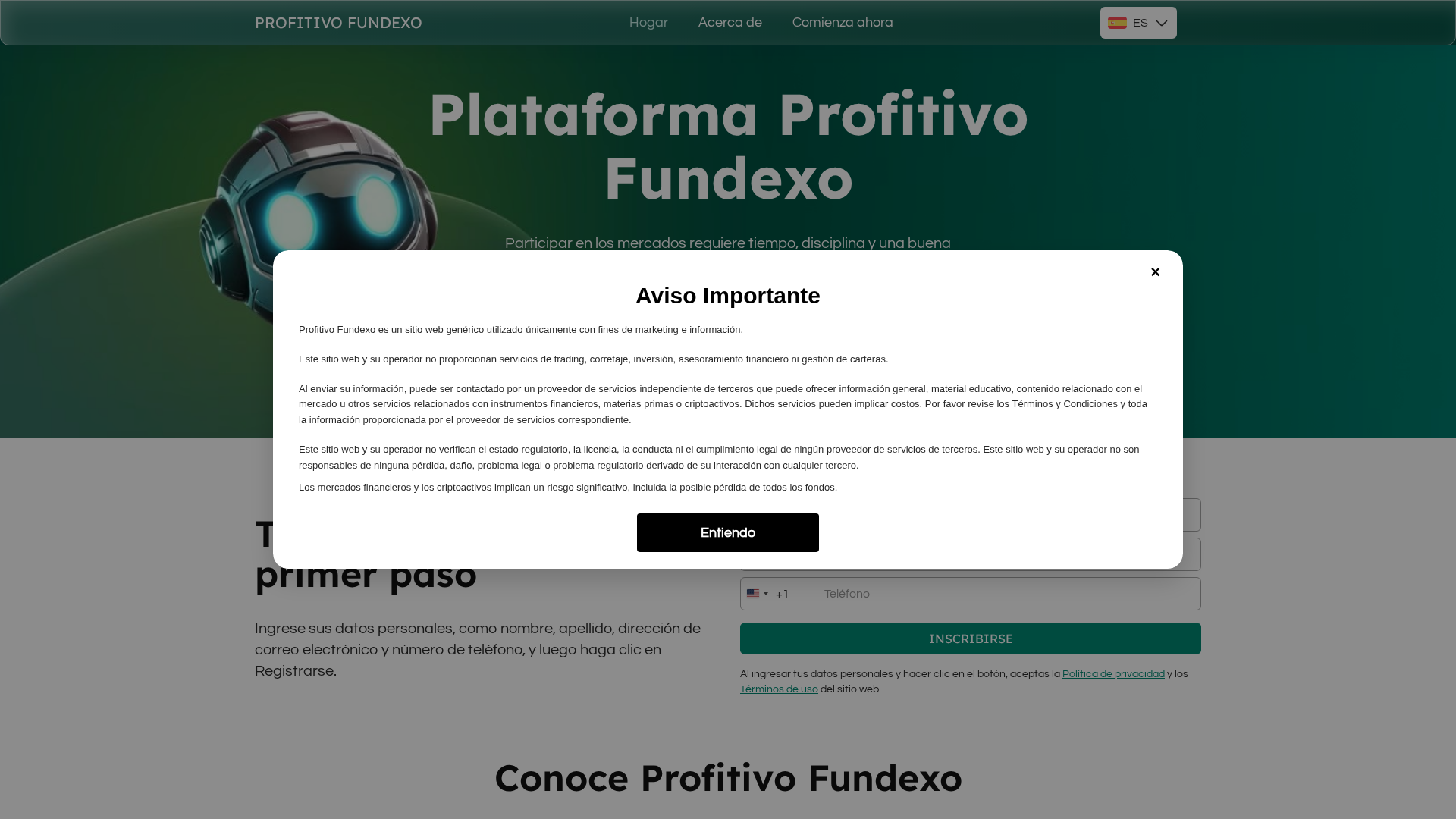 Screenshot of profitivofundexo-es.live