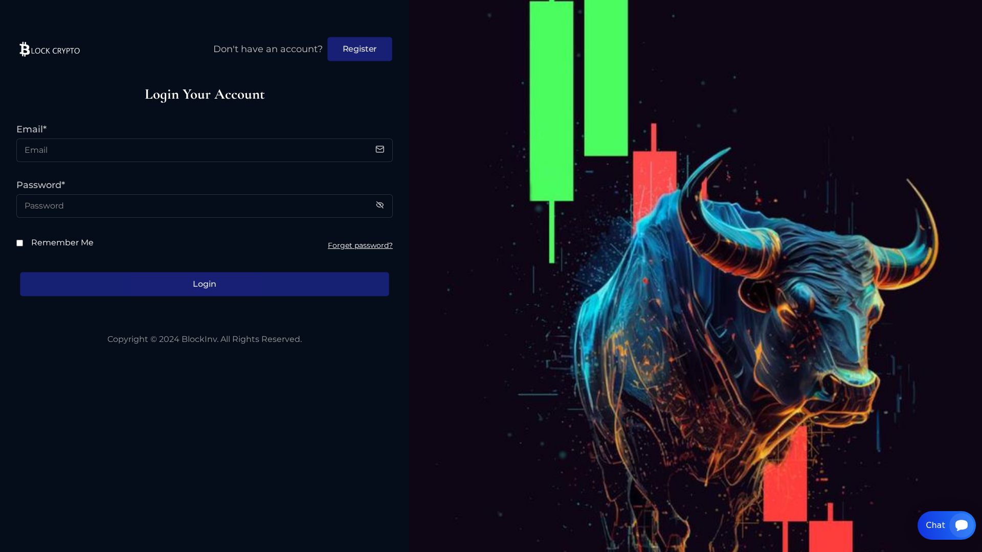Screenshot of app.blockinv.com