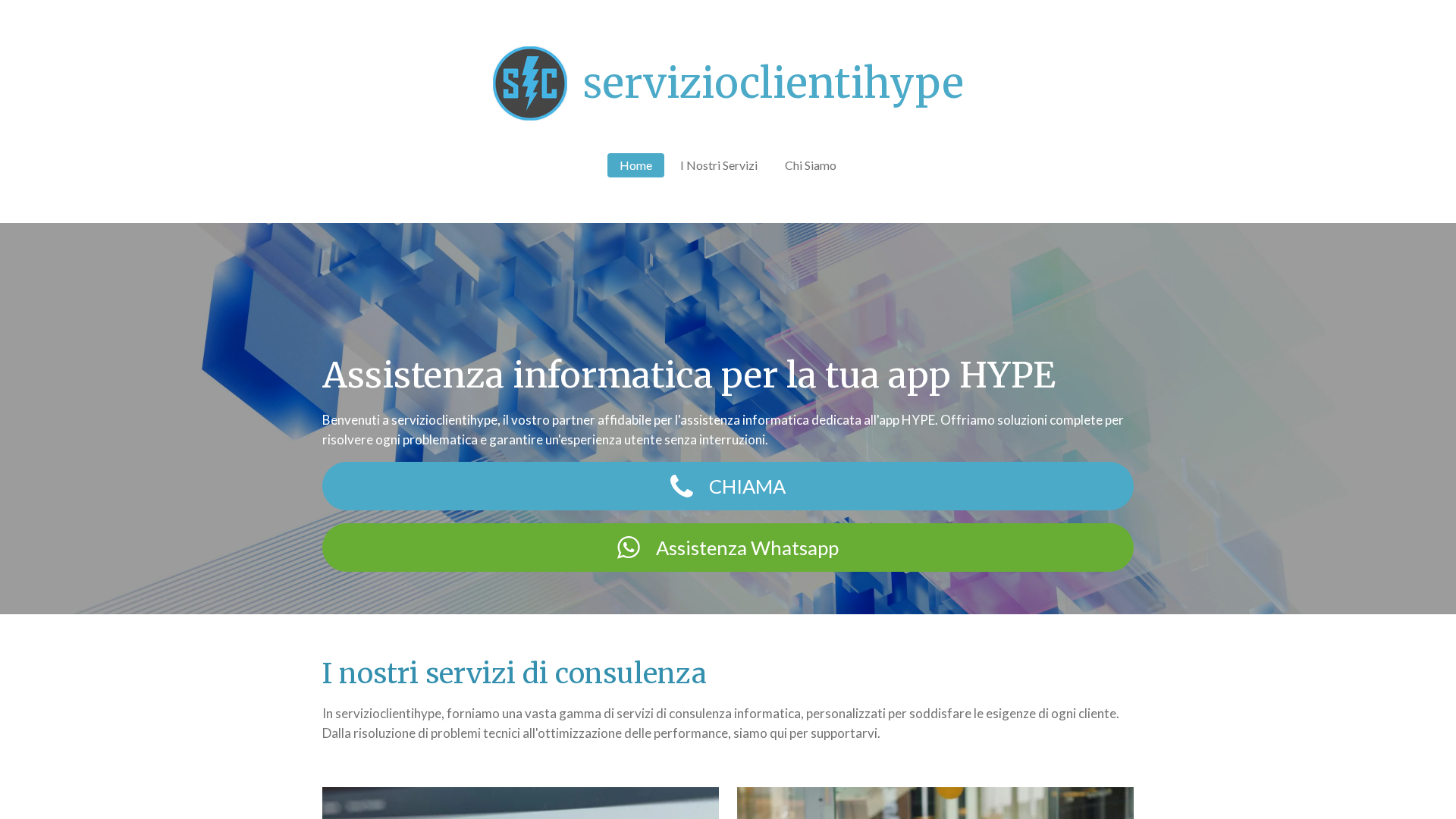 Screenshot of www.servizioclientihype.com