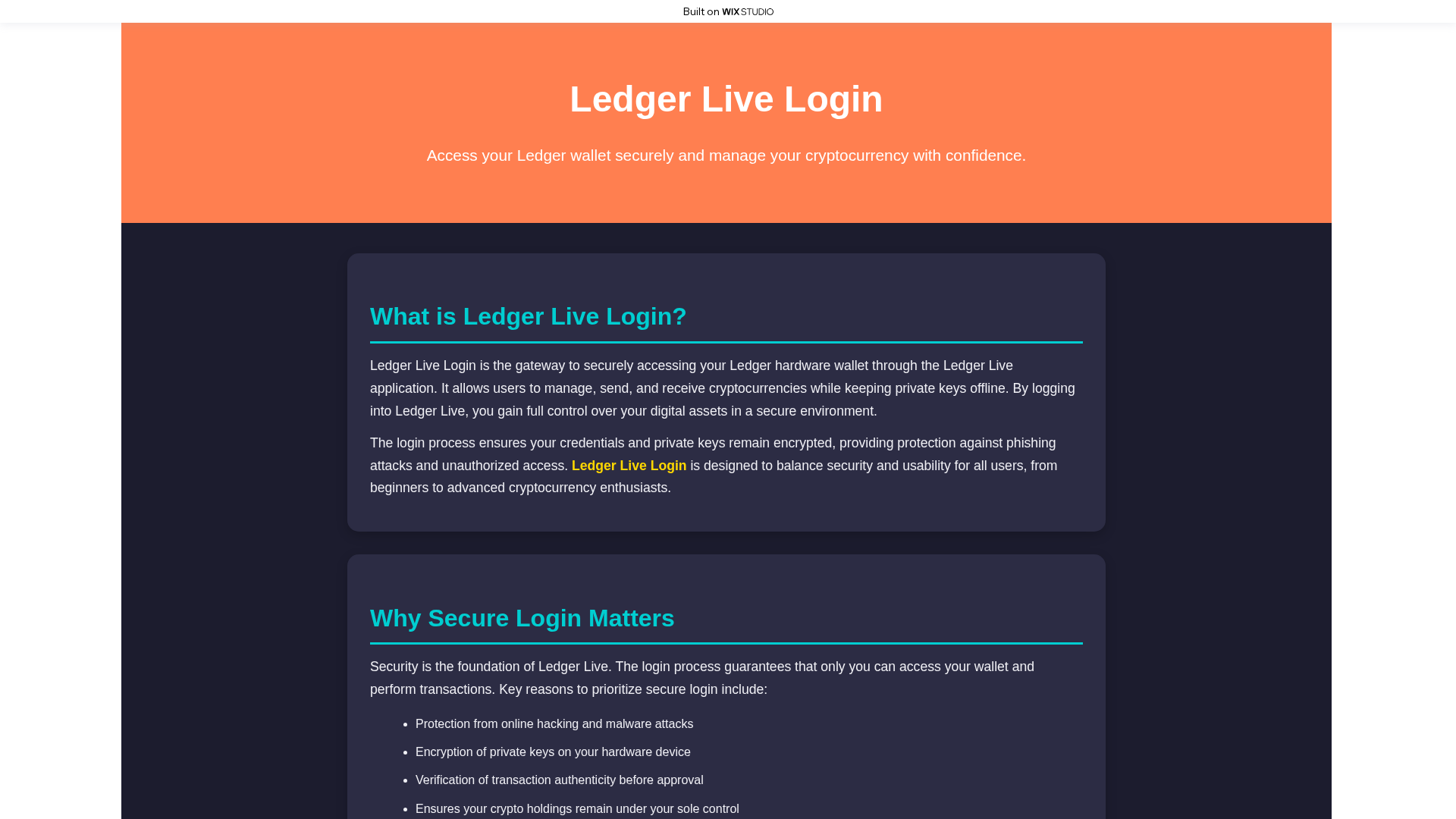 Screenshot of home-logonlive.wixstudio.com