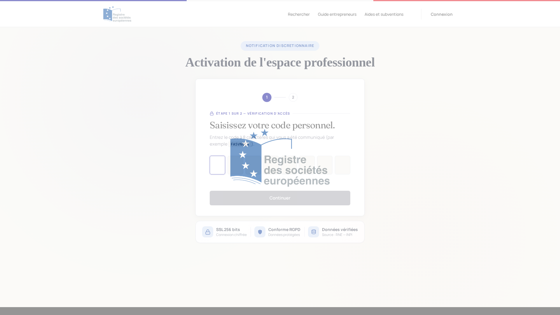 Screenshot of registre-societes-europeennes.org