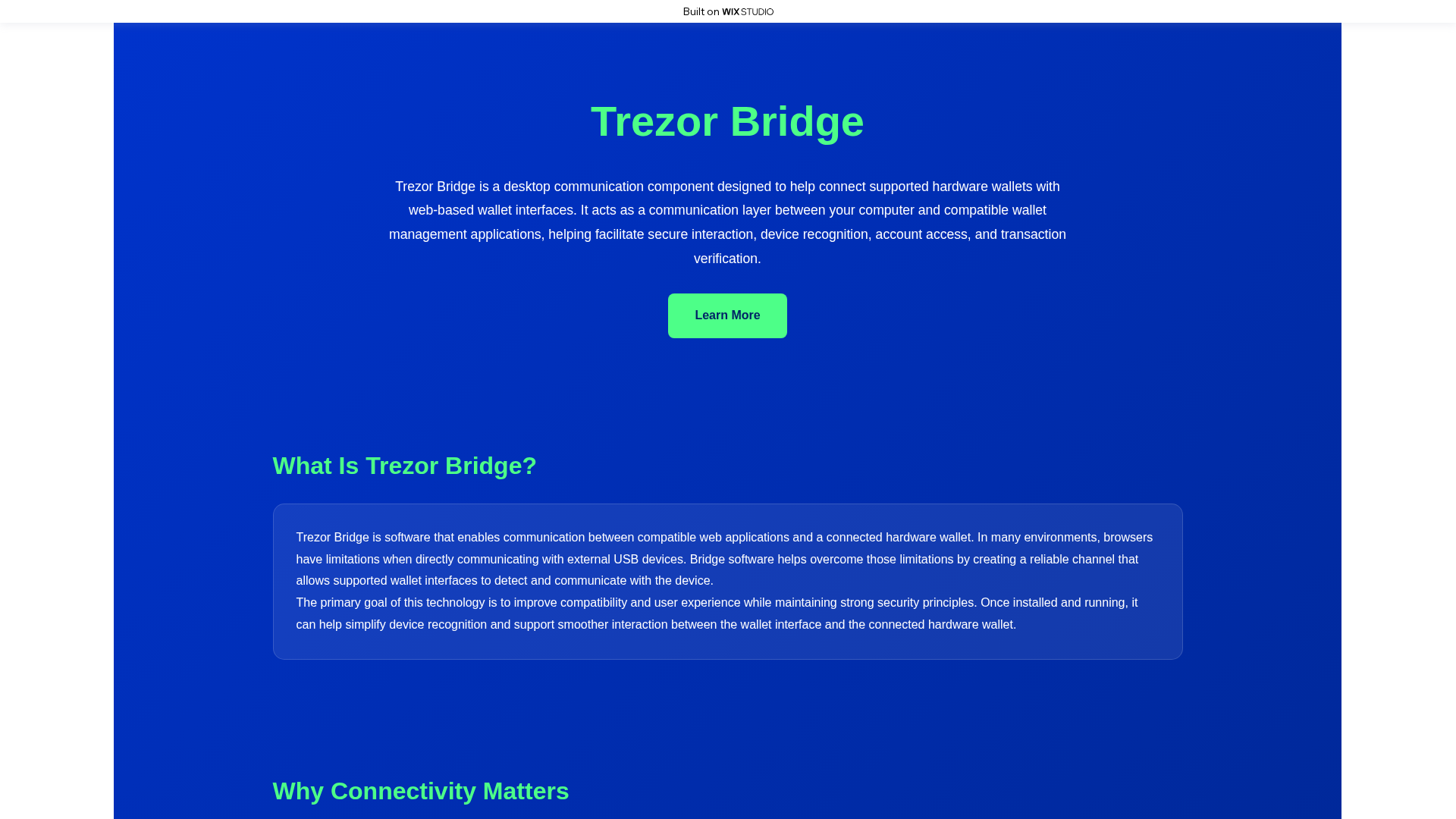 Screenshot of trez-us-bridge.wixstudio.com