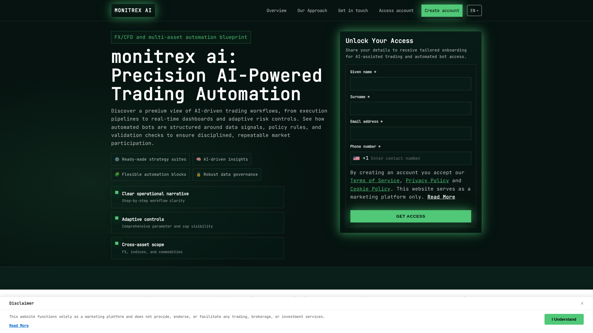 Screenshot of monitrexai.shop