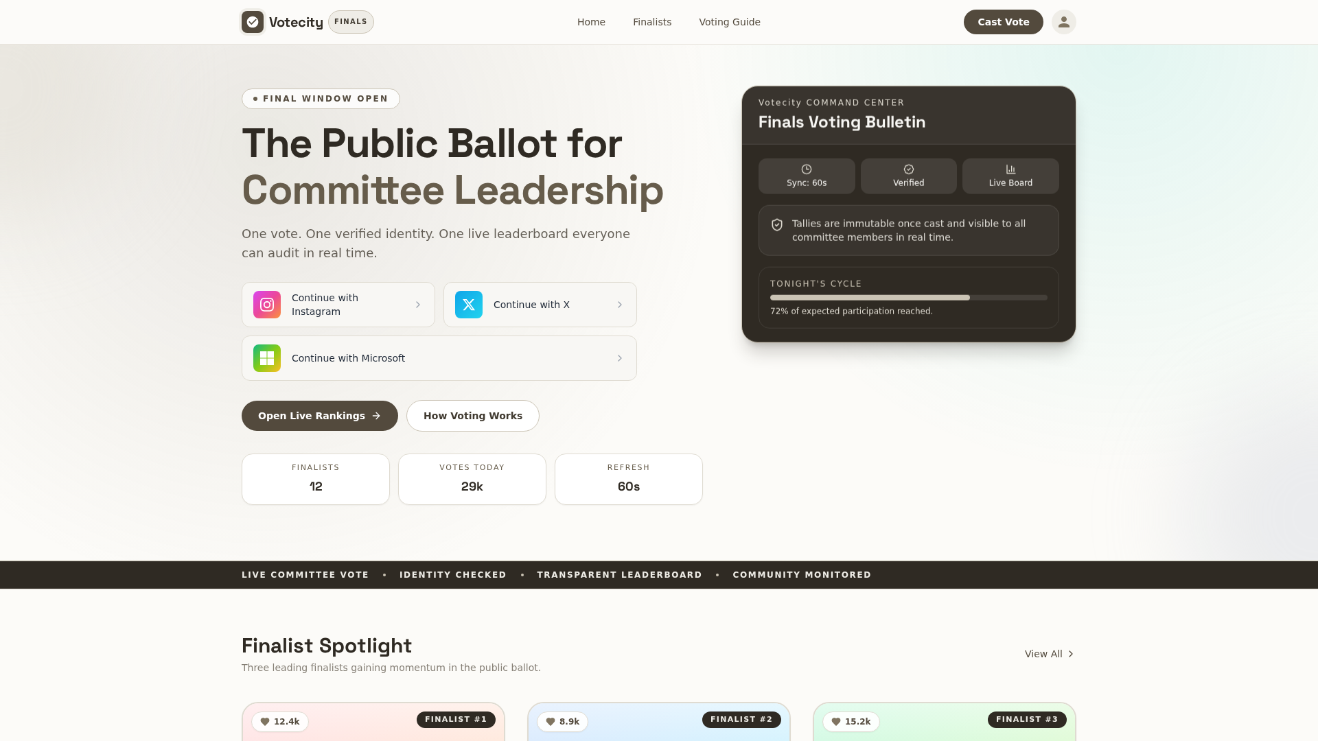 Screenshot of votecity.org