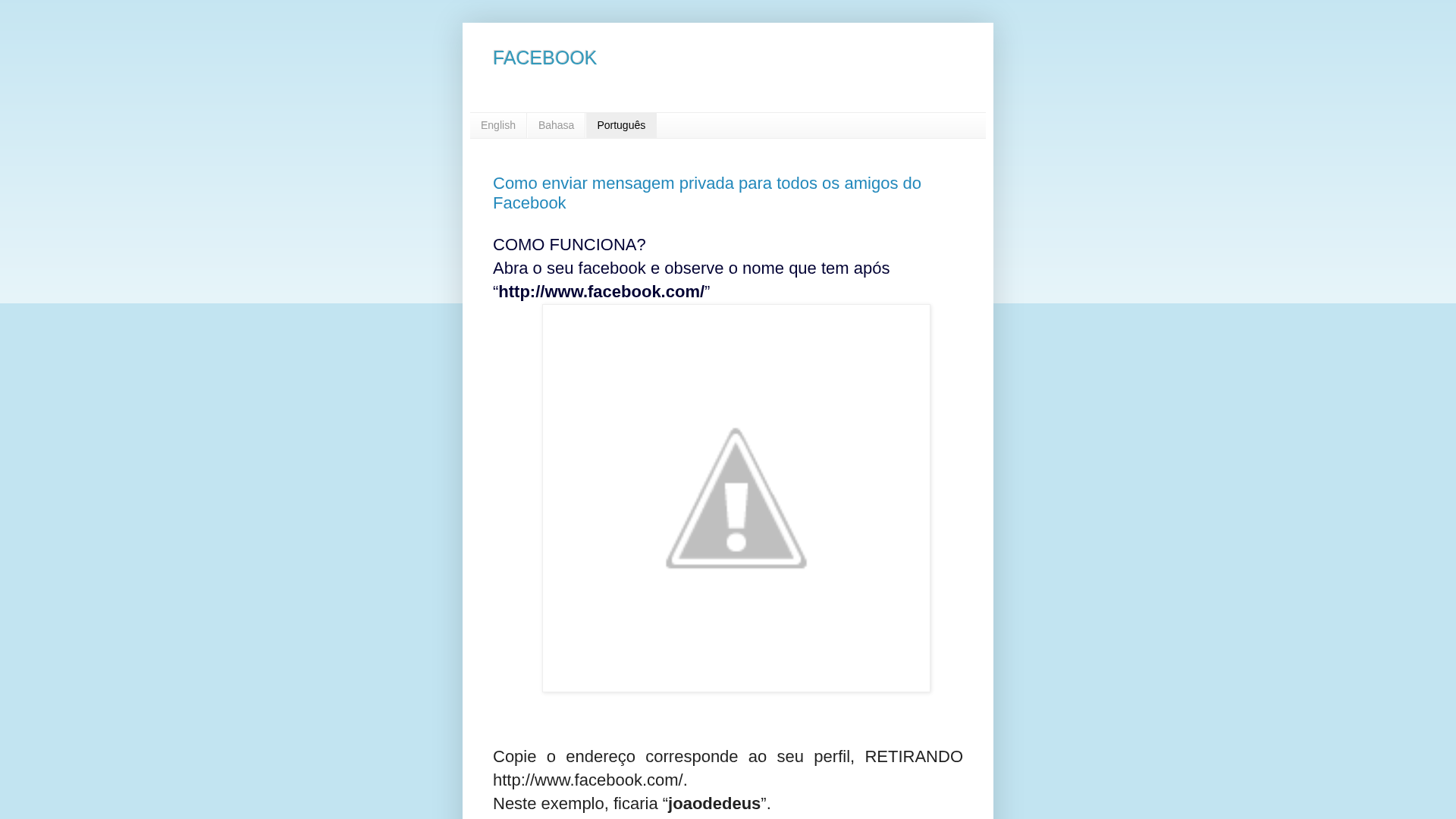 Screenshot of comomensagemtodososamigosdofacebook.blogspot.com