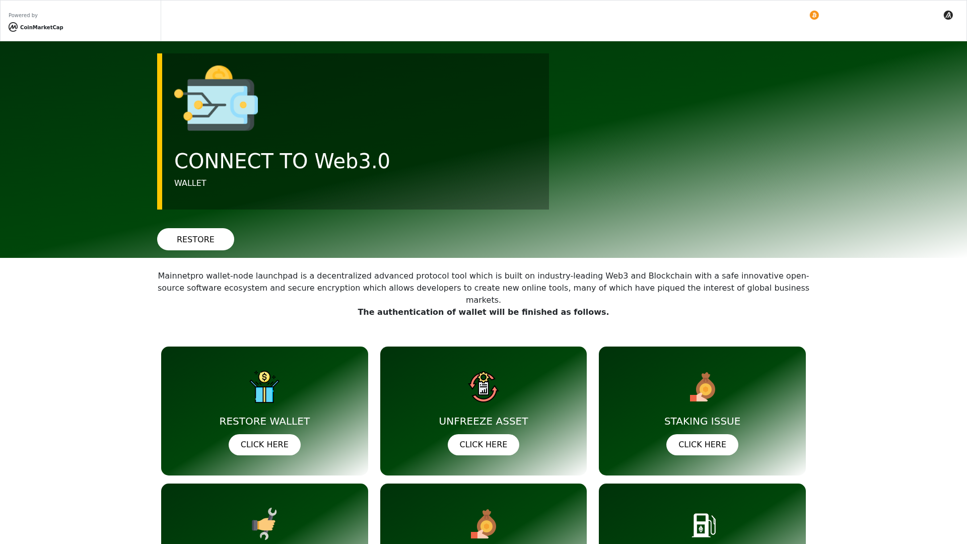 Screenshot of mainnet-prowalletnode.pages.dev