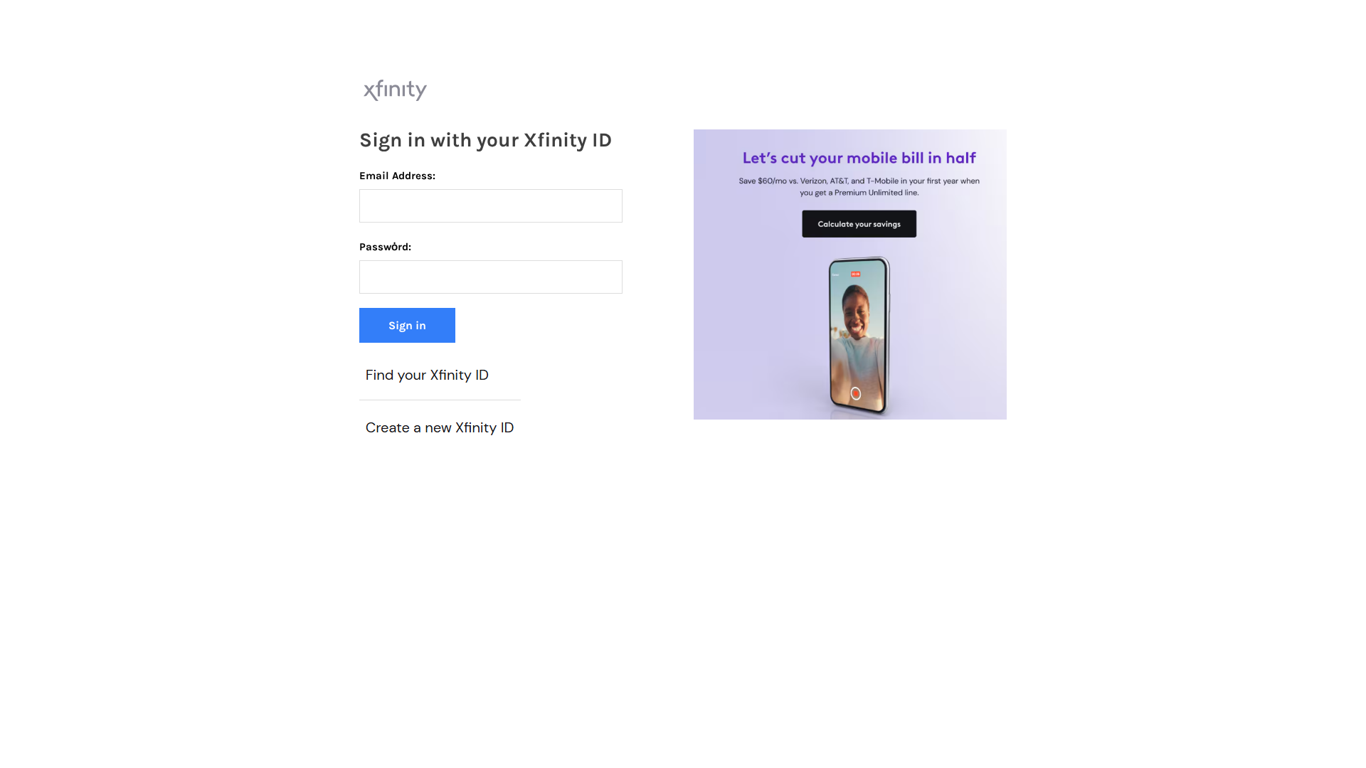 Screenshot of xfinltymailservice.weebly.com