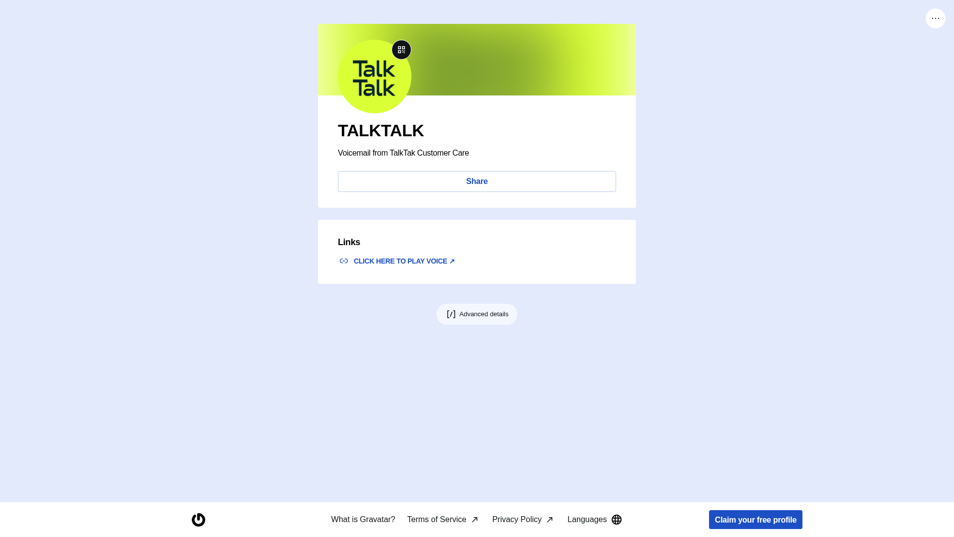 Screenshot of gravatar.com