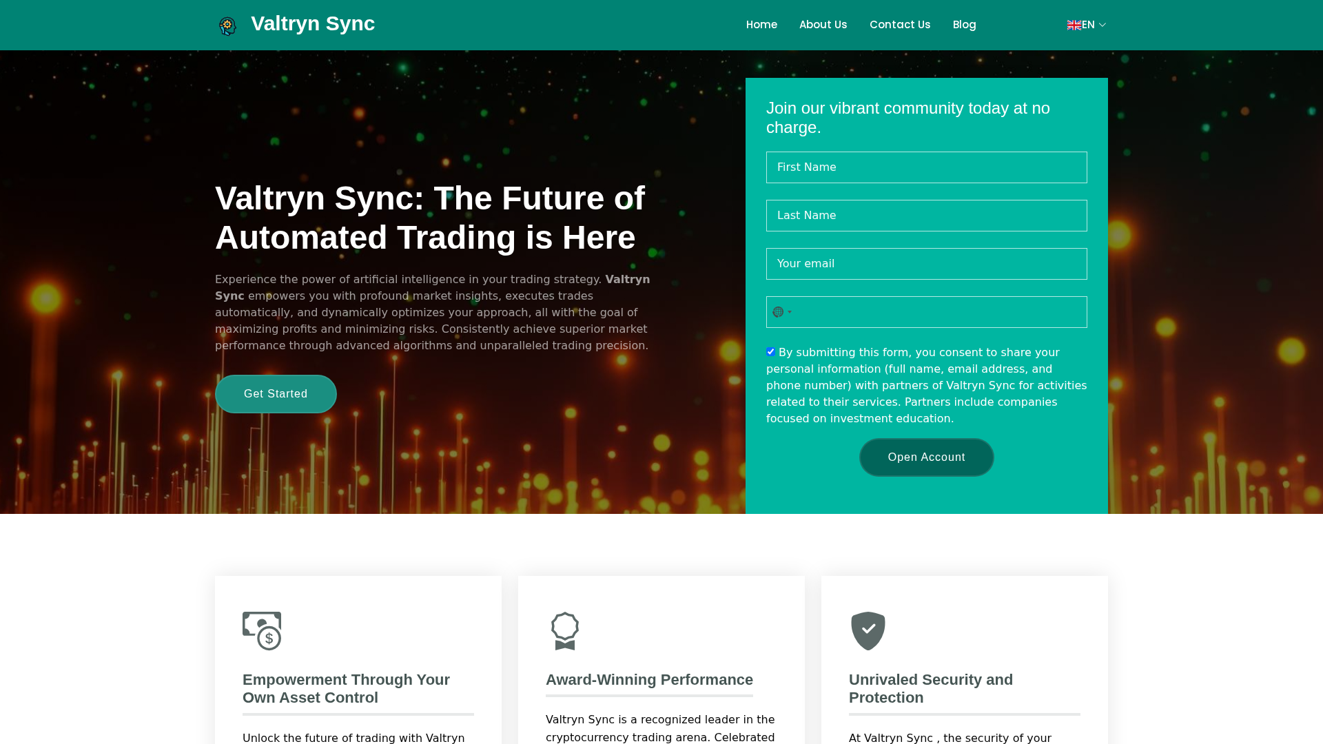 Screenshot of myvaltrynsync.com