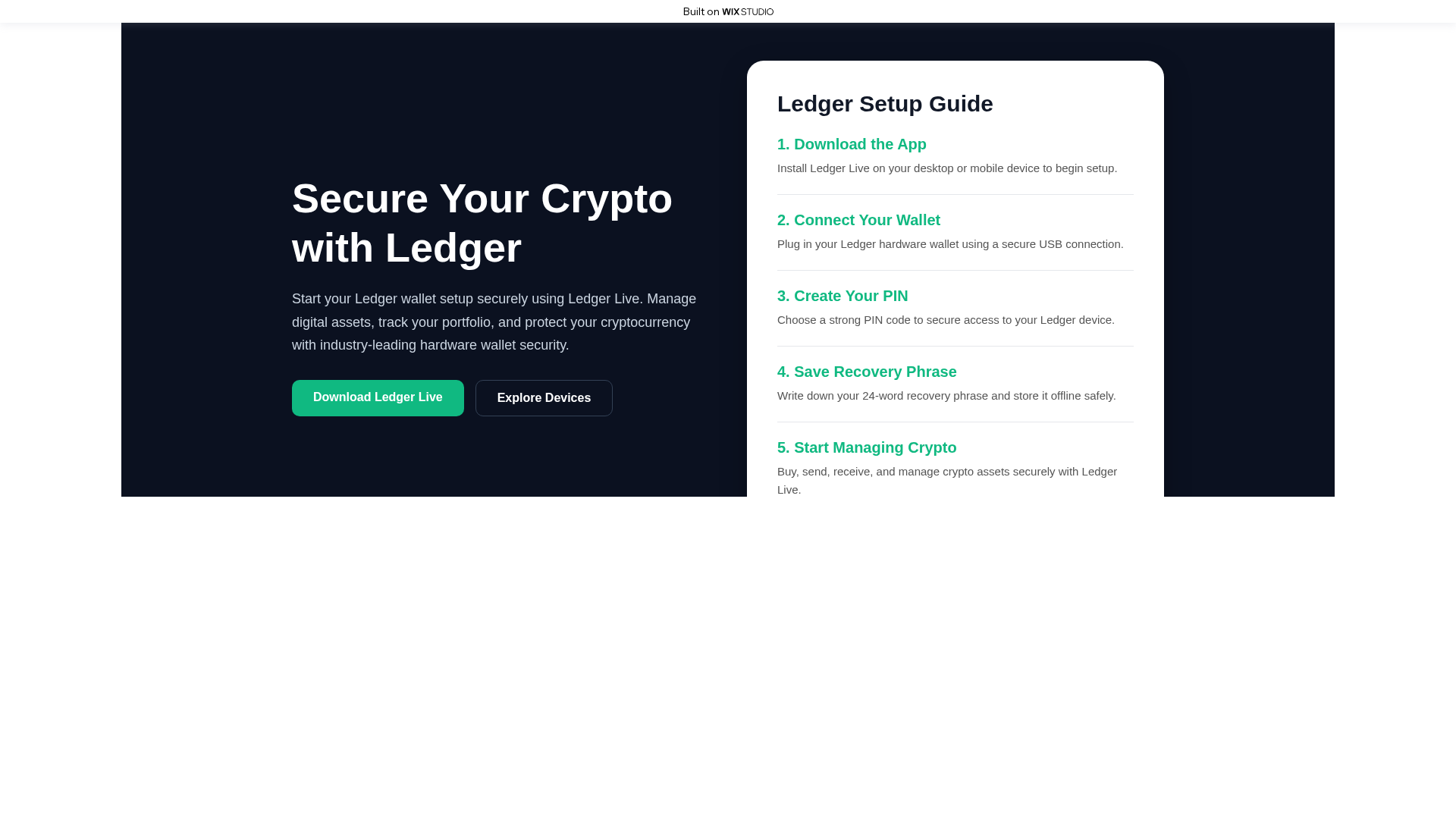 Screenshot of appshome-ledger.wixstudio.com