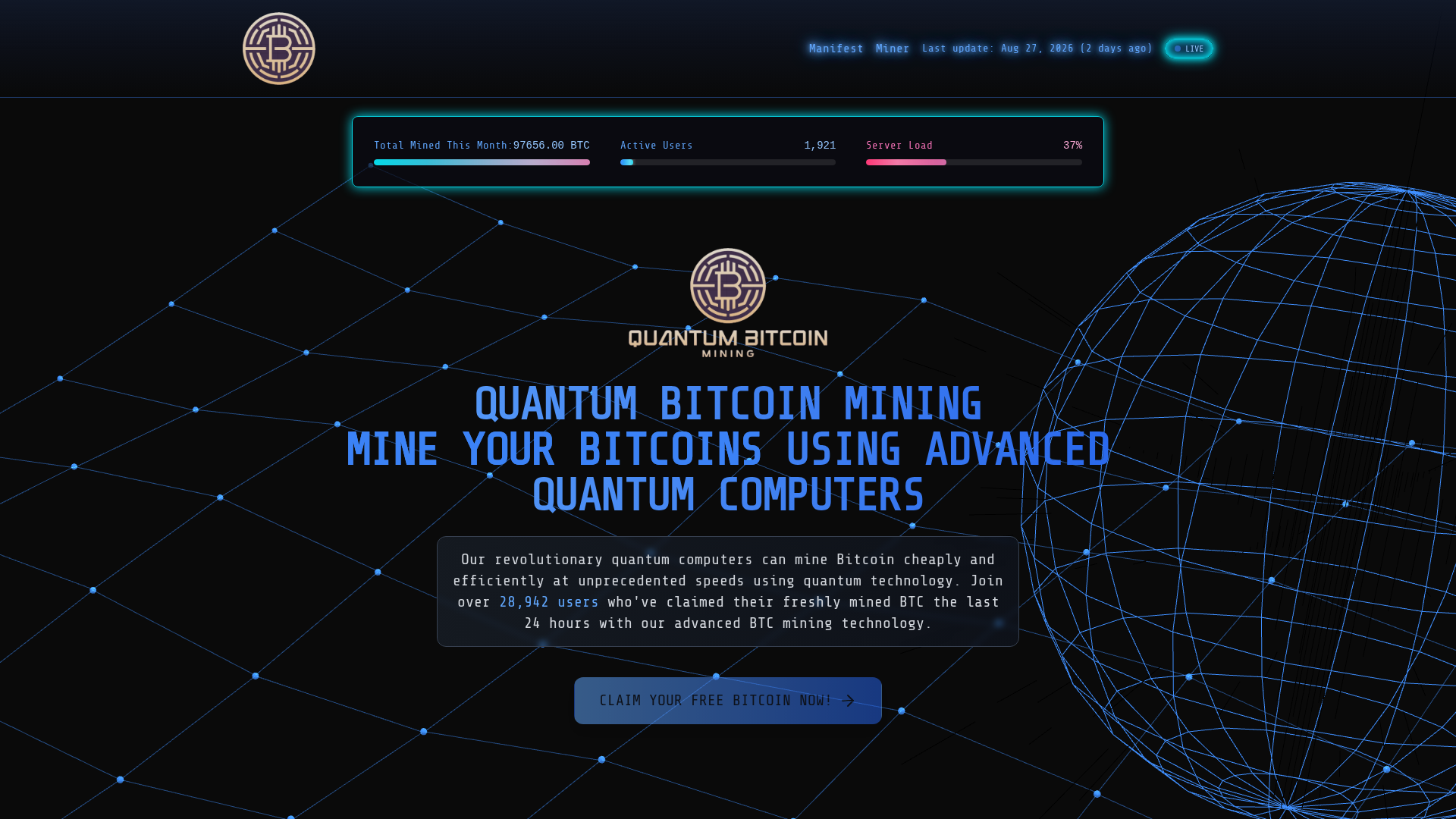 Screenshot of quantumbitcoinmining.org