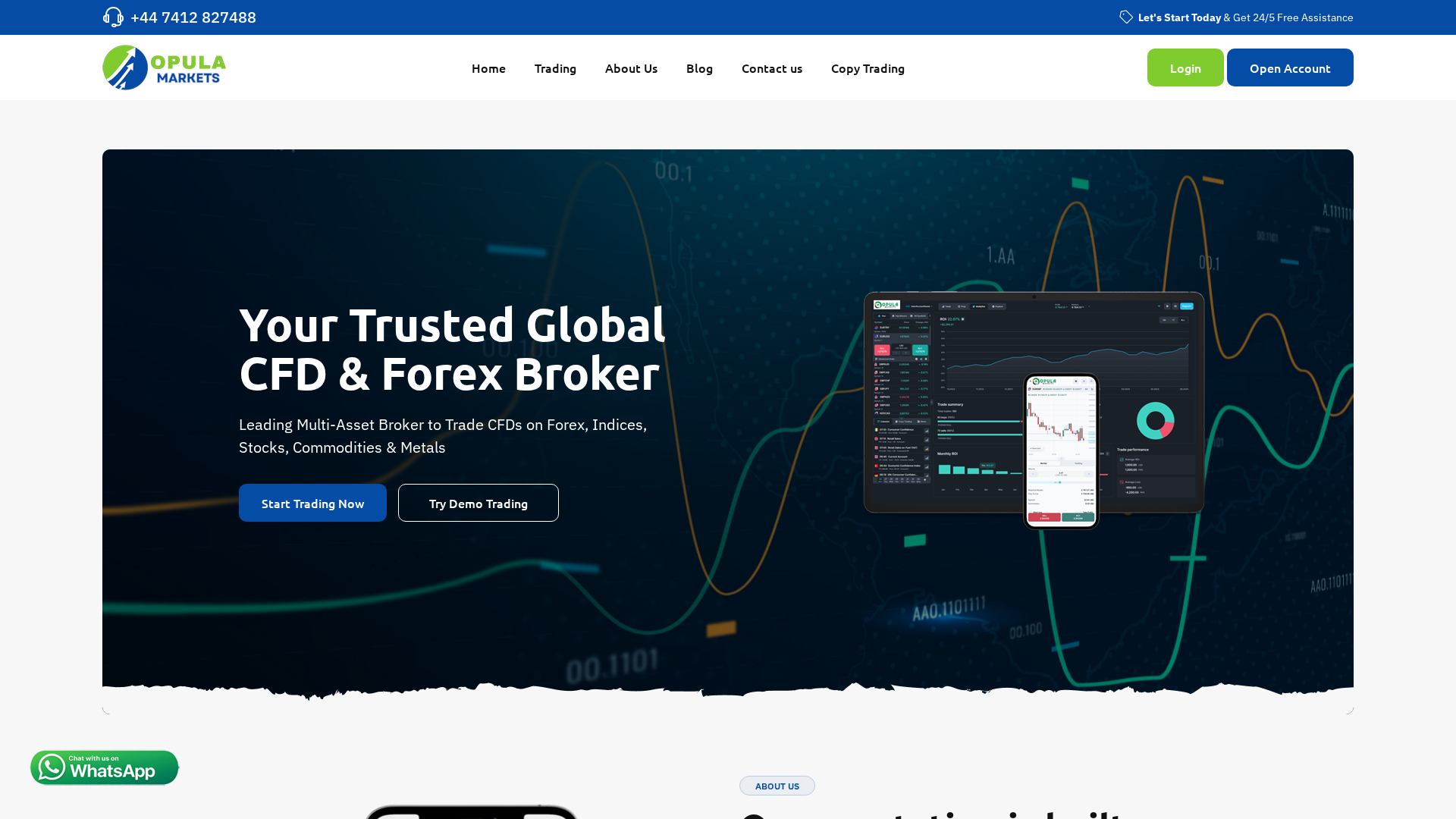 Screenshot of opulamarkets.com