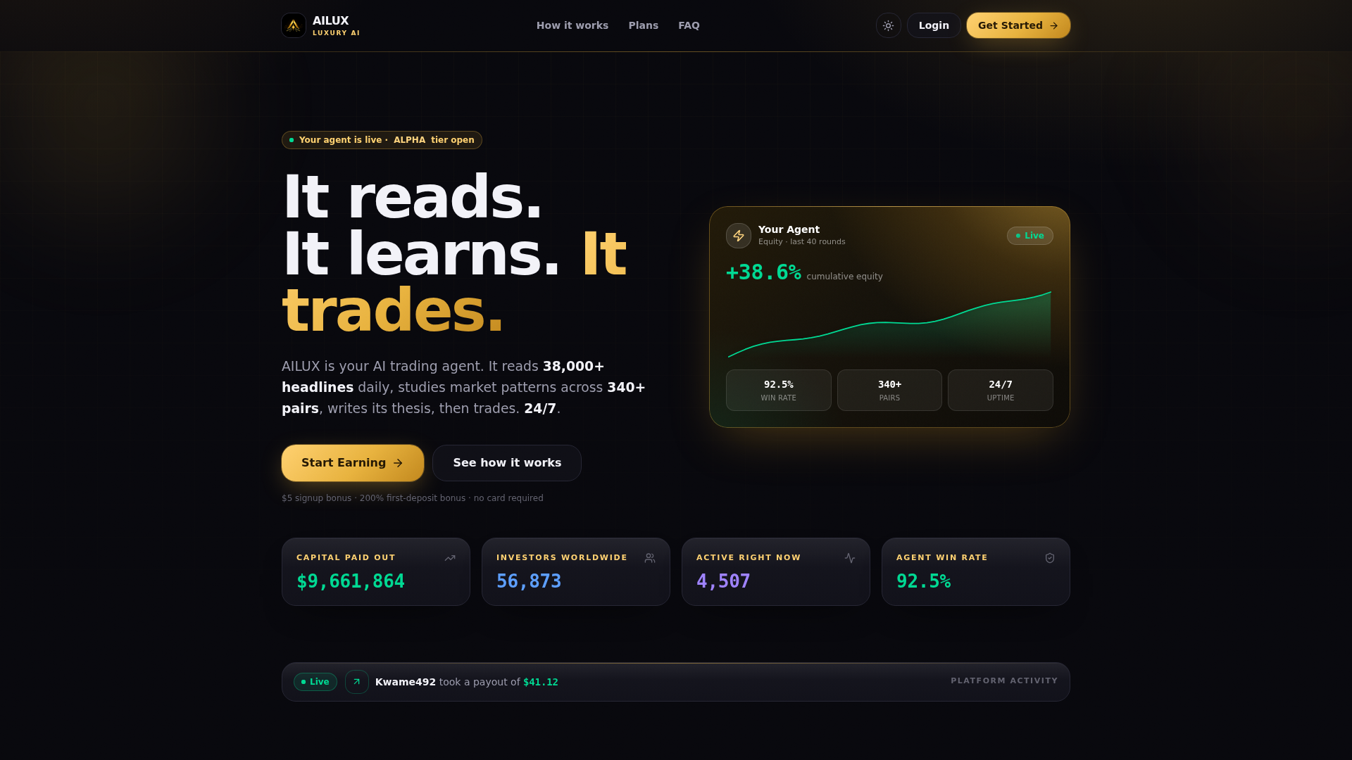 Screenshot of ailux.trade