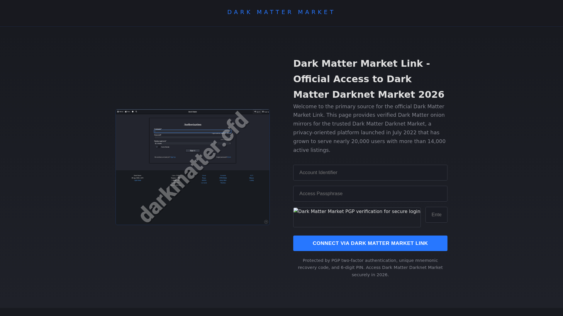 Screenshot of darkmatter.cfd