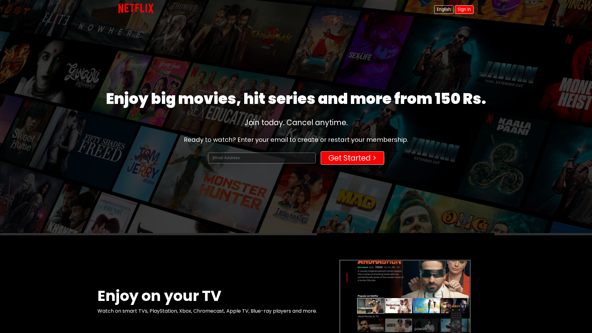 Screenshot of old-netfliiixx-clone.netlify.app