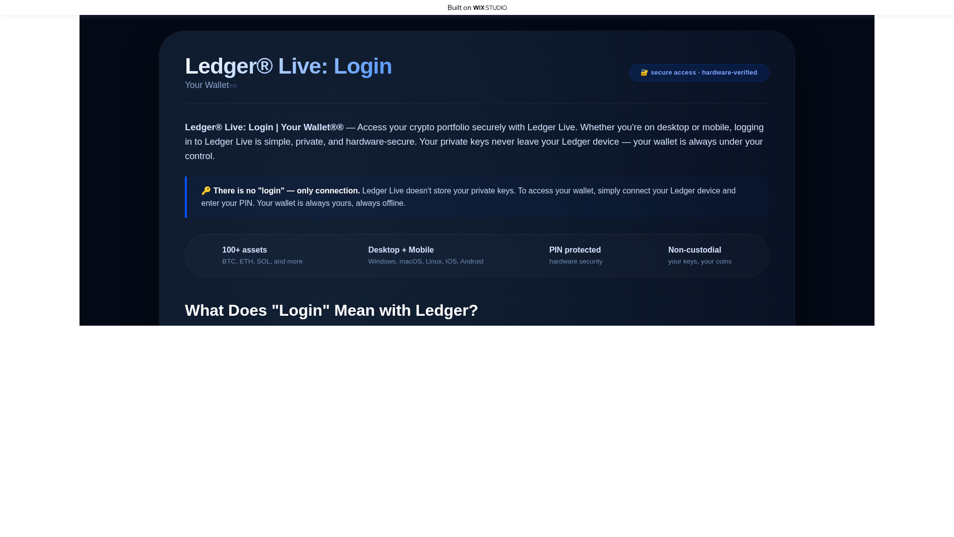 Screenshot of livestarts-ldger.wixstudio.com