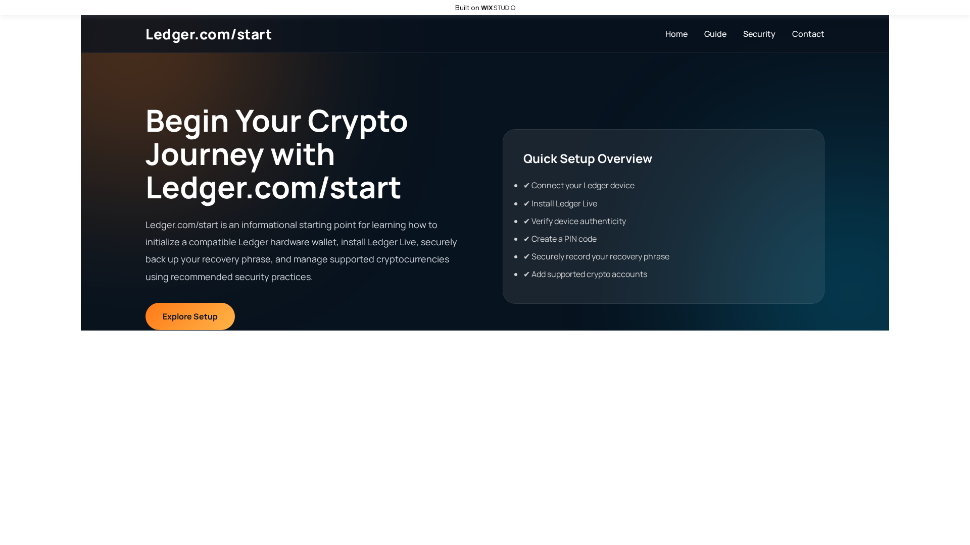Screenshot of iostart-ledgeapp.wixstudio.com