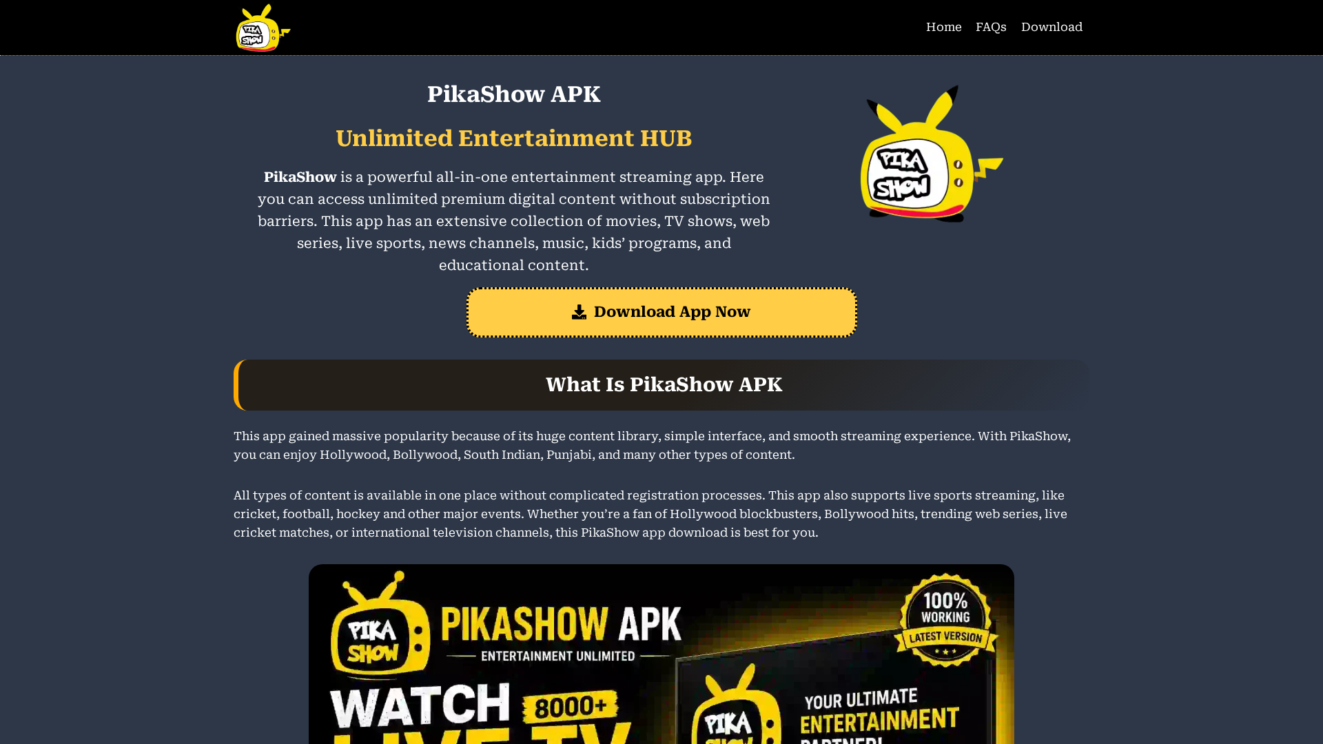 Screenshot of pikashowmodapk.org