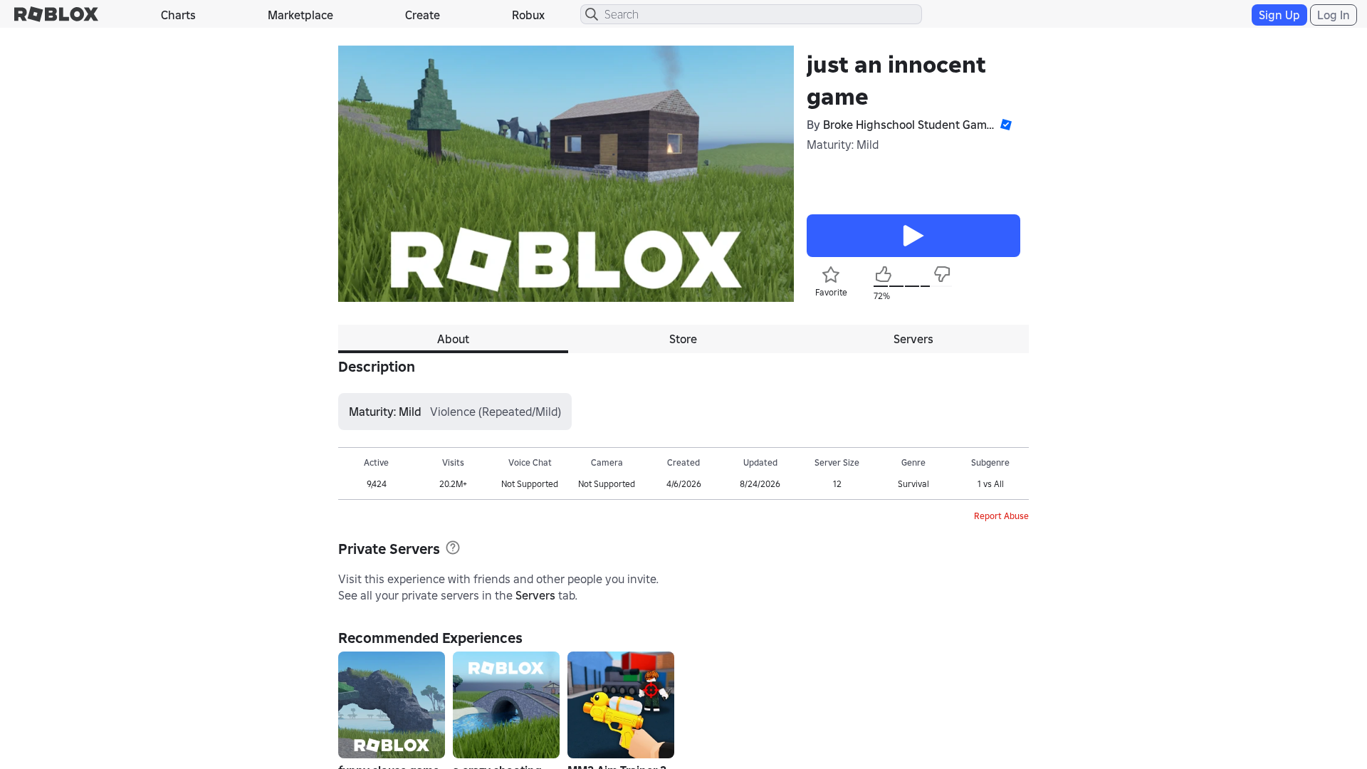 Screenshot of www.roblox.com.mu