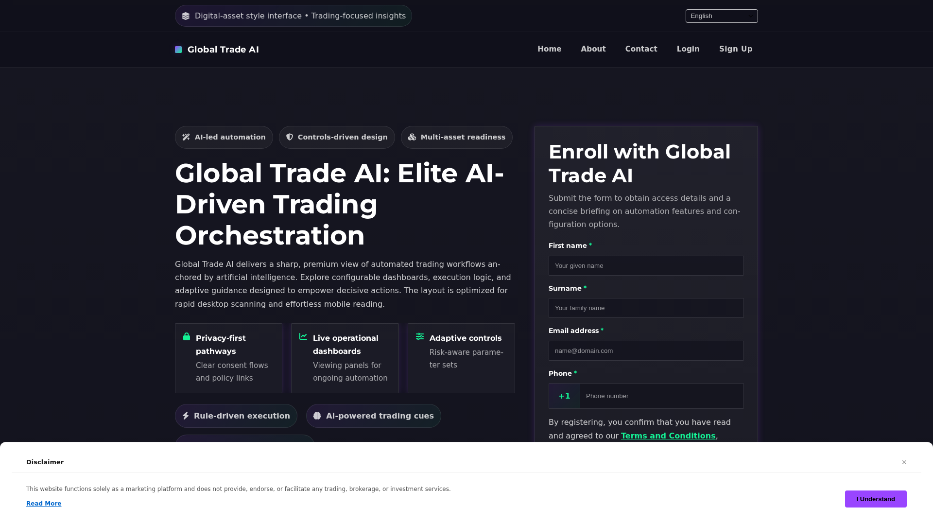 Screenshot of globaltradeai.click
