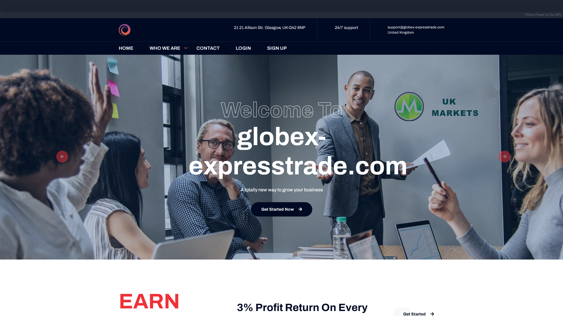 Screenshot of globex-expresstrade.com