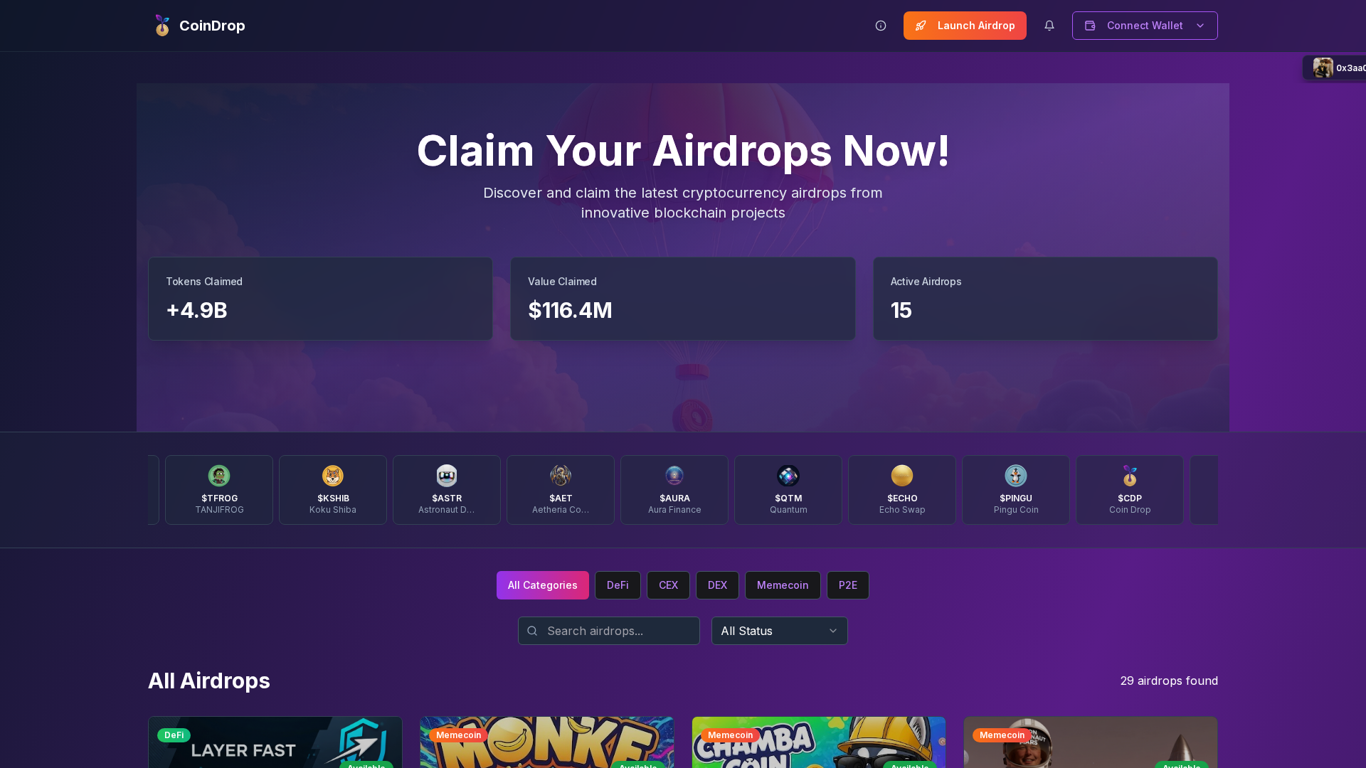 Screenshot of coindrop.site