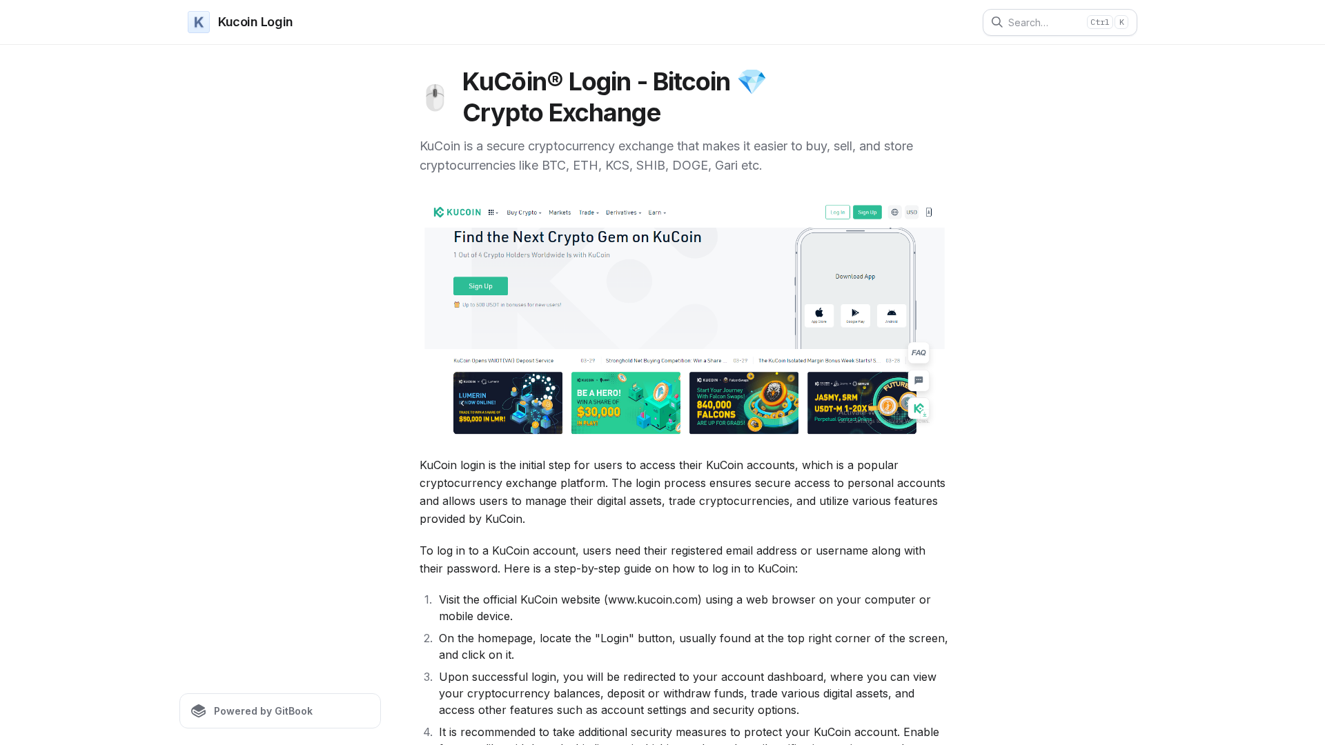 Screenshot of kuccoinlognzs.gitbook.io