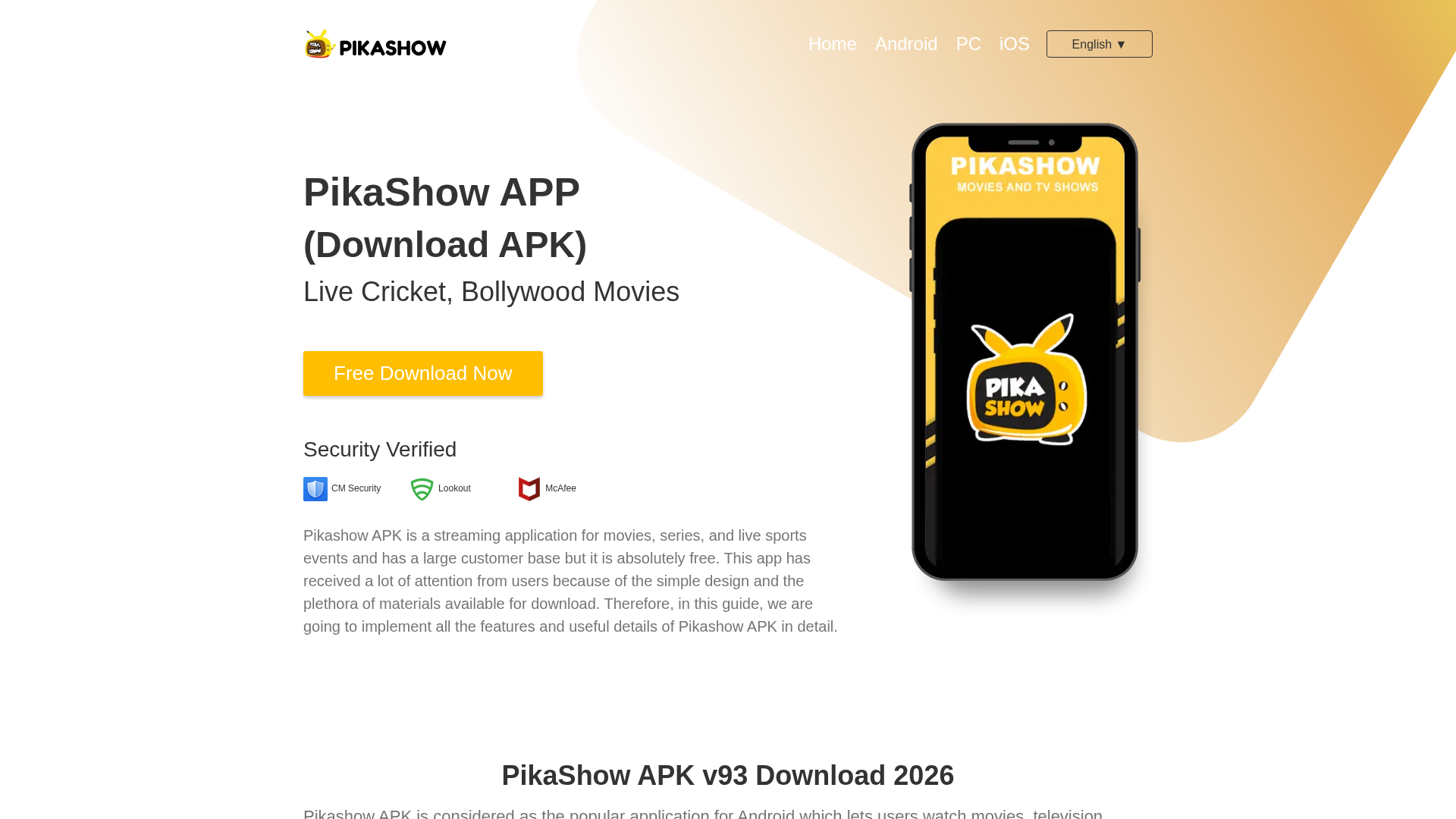 Screenshot of pikashow-official.net