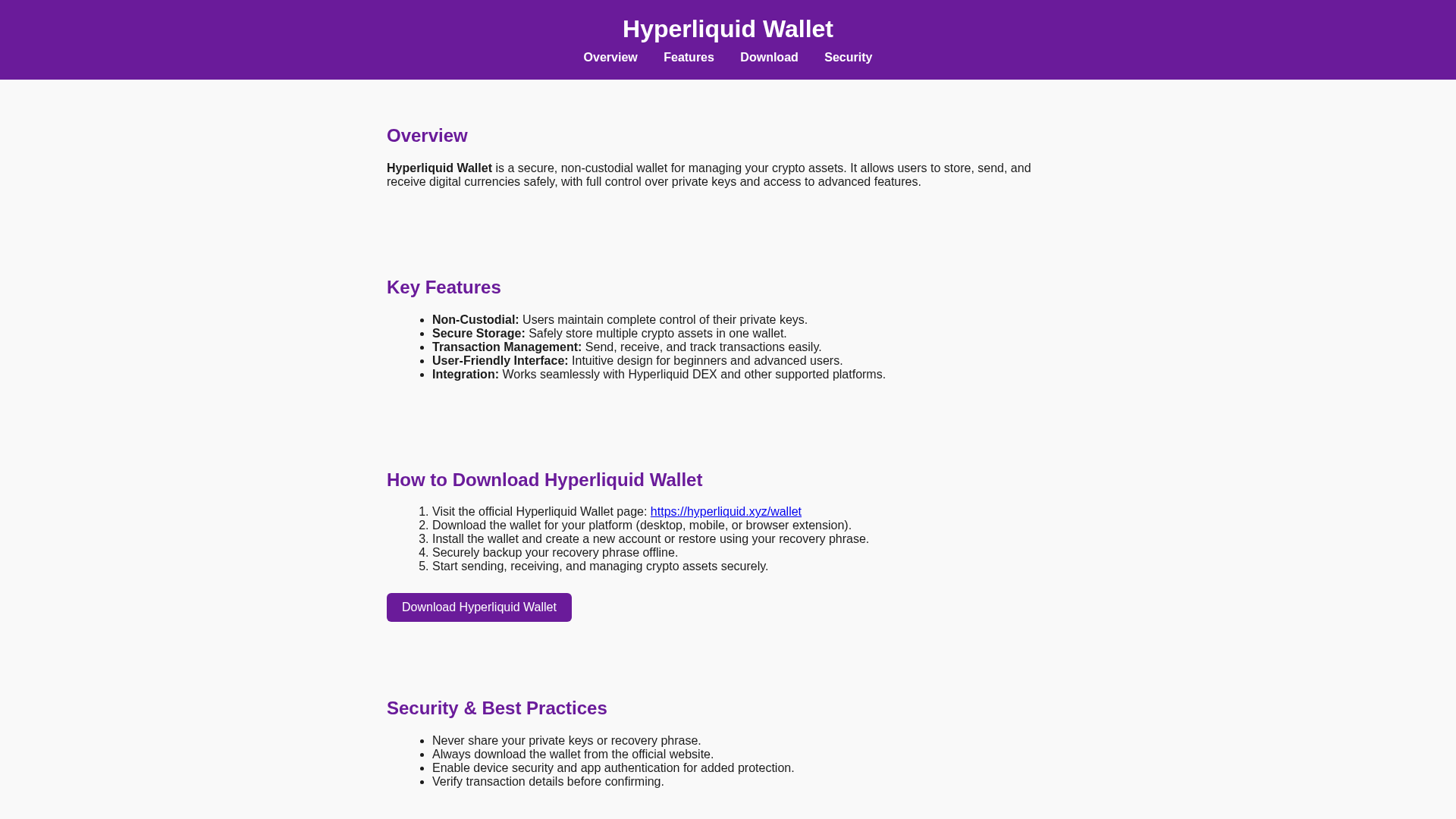 Screenshot of hyperliquid-wallette.pages.dev
