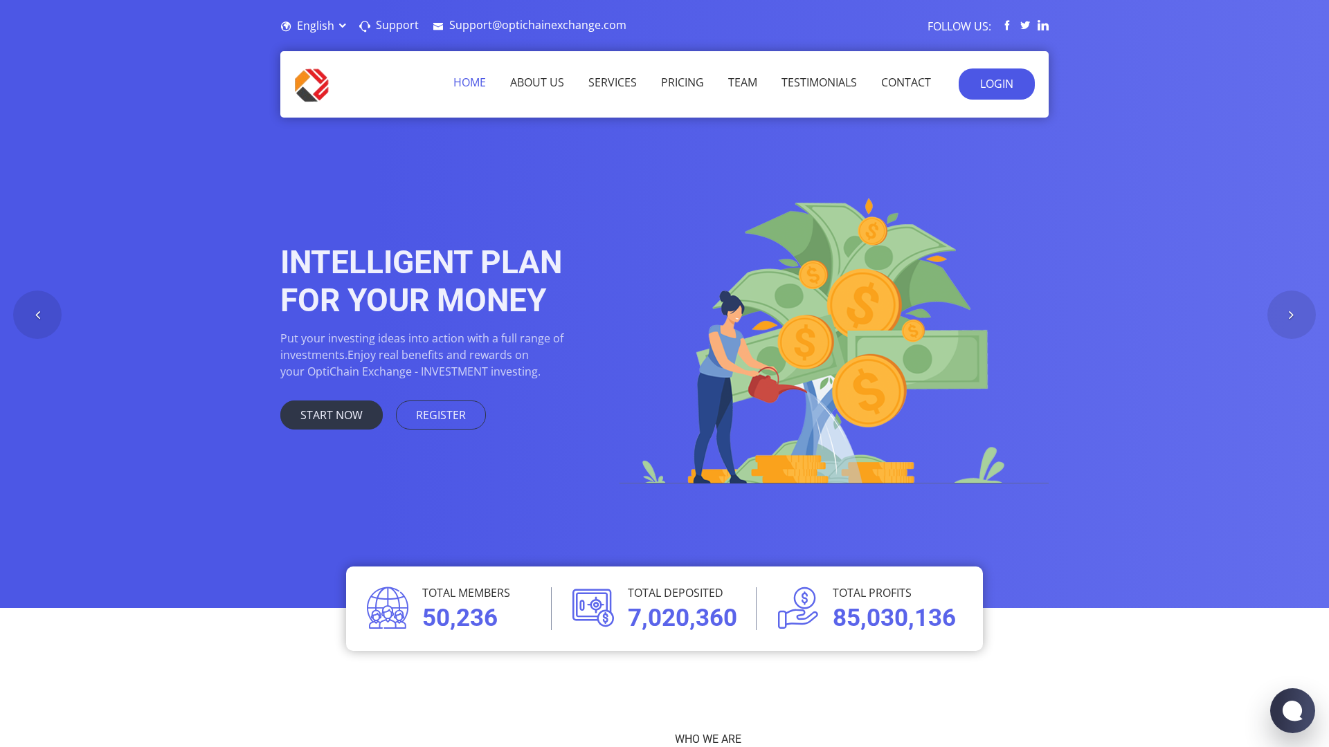 Screenshot of optichainexchange.com