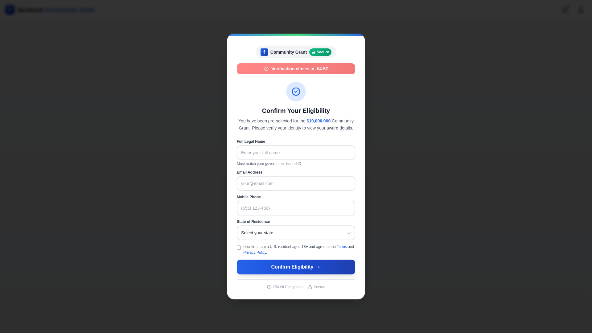 Screenshot of facebookgrant.live