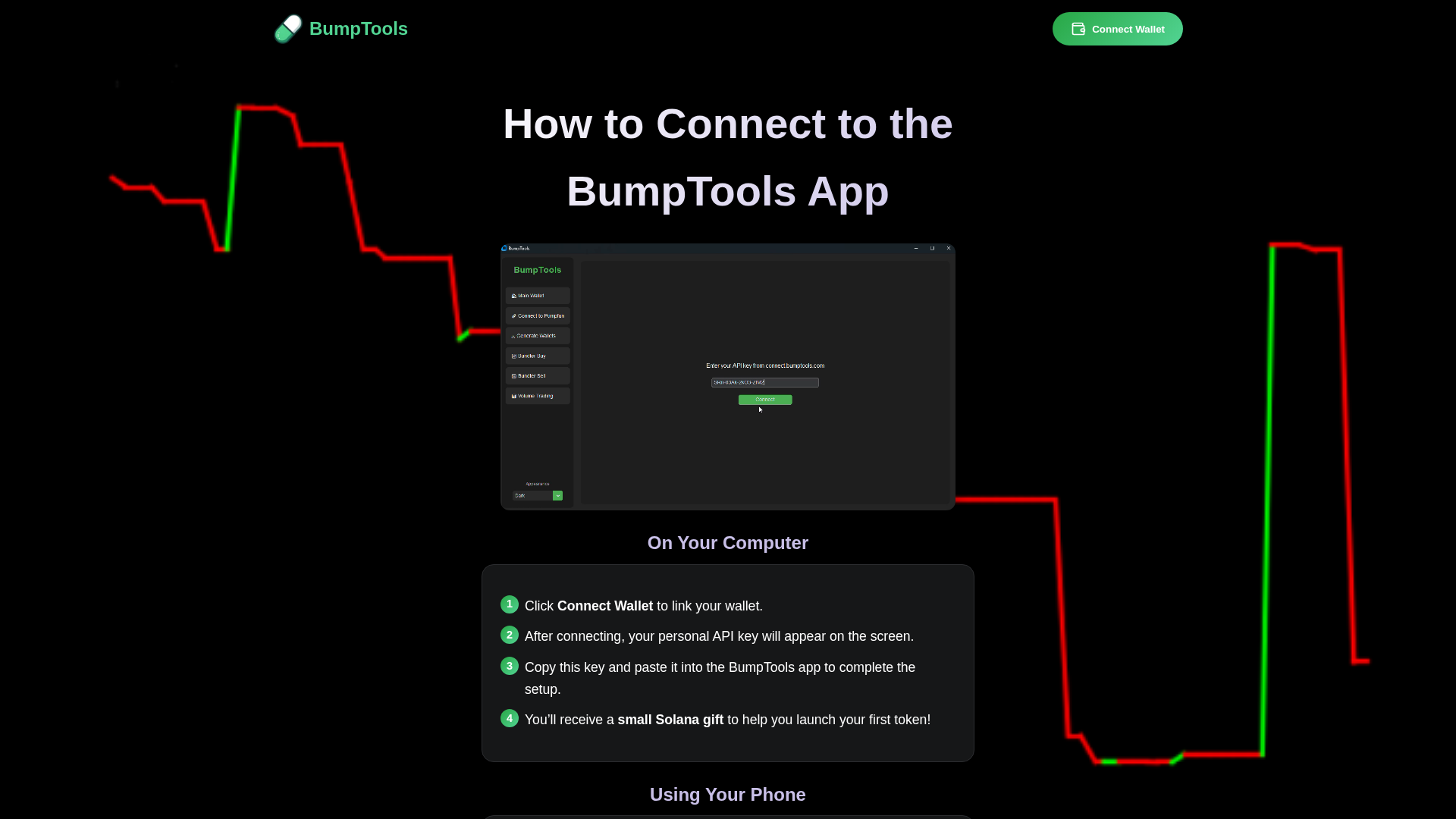 Screenshot of connect.bumptools.fun