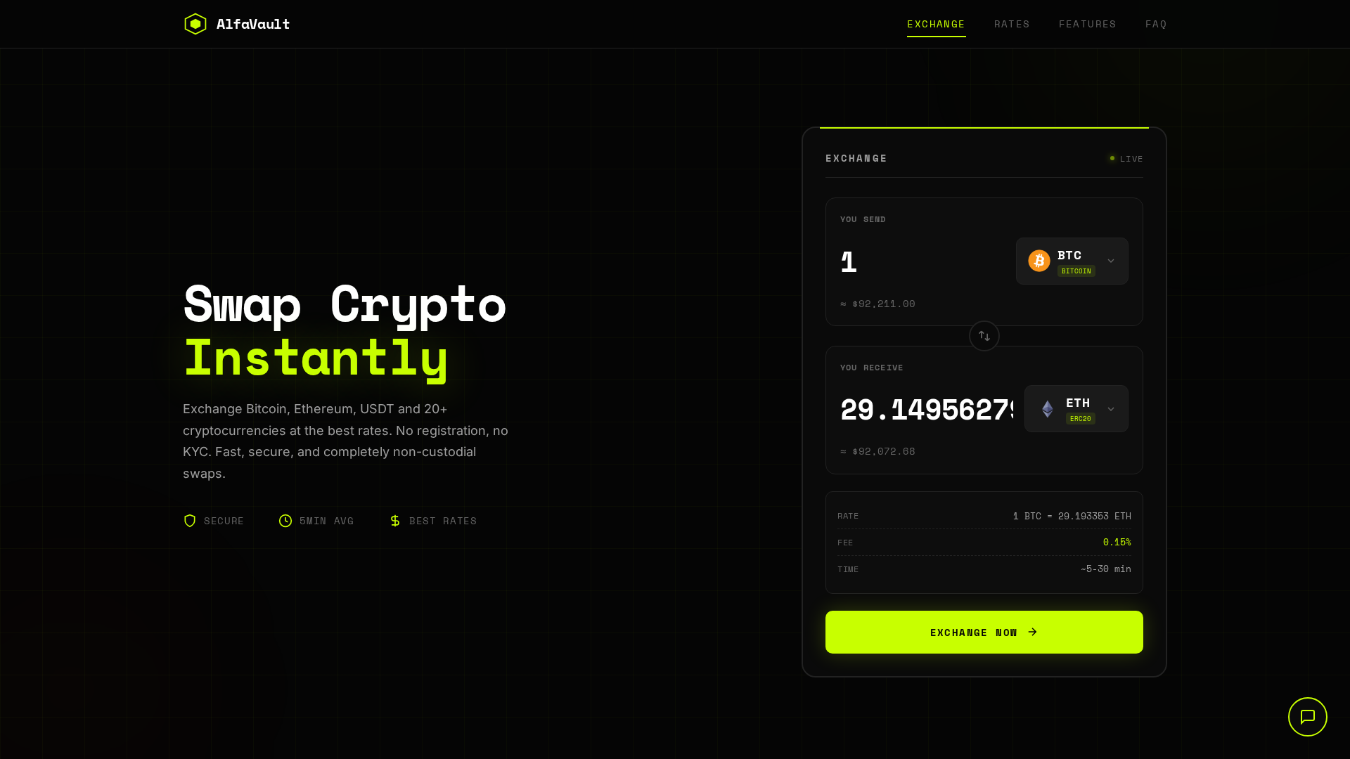 Screenshot of alfavault.io