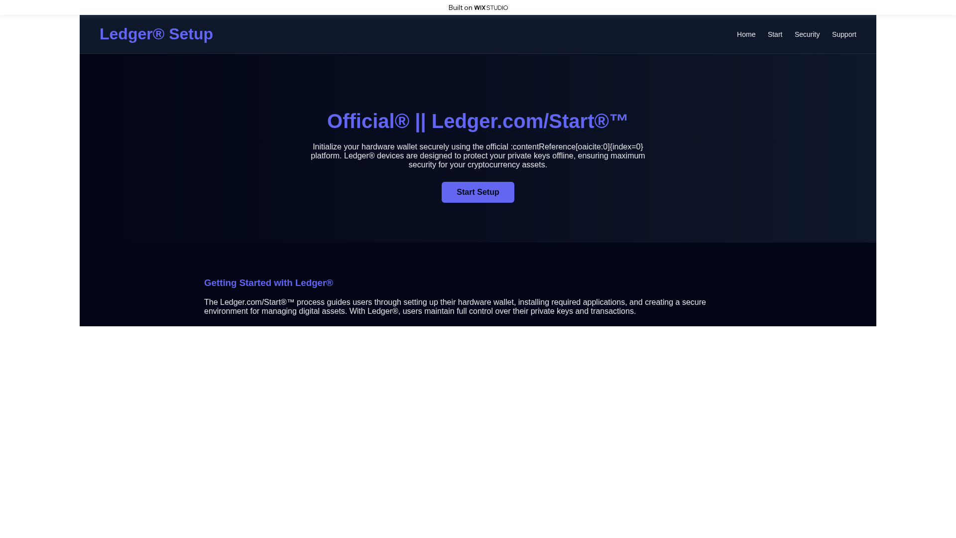 Screenshot of homepage-startin.wixstudio.com