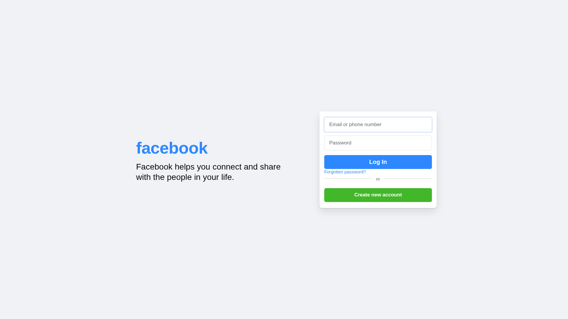 Screenshot of www.facebookclone.duckdns.org