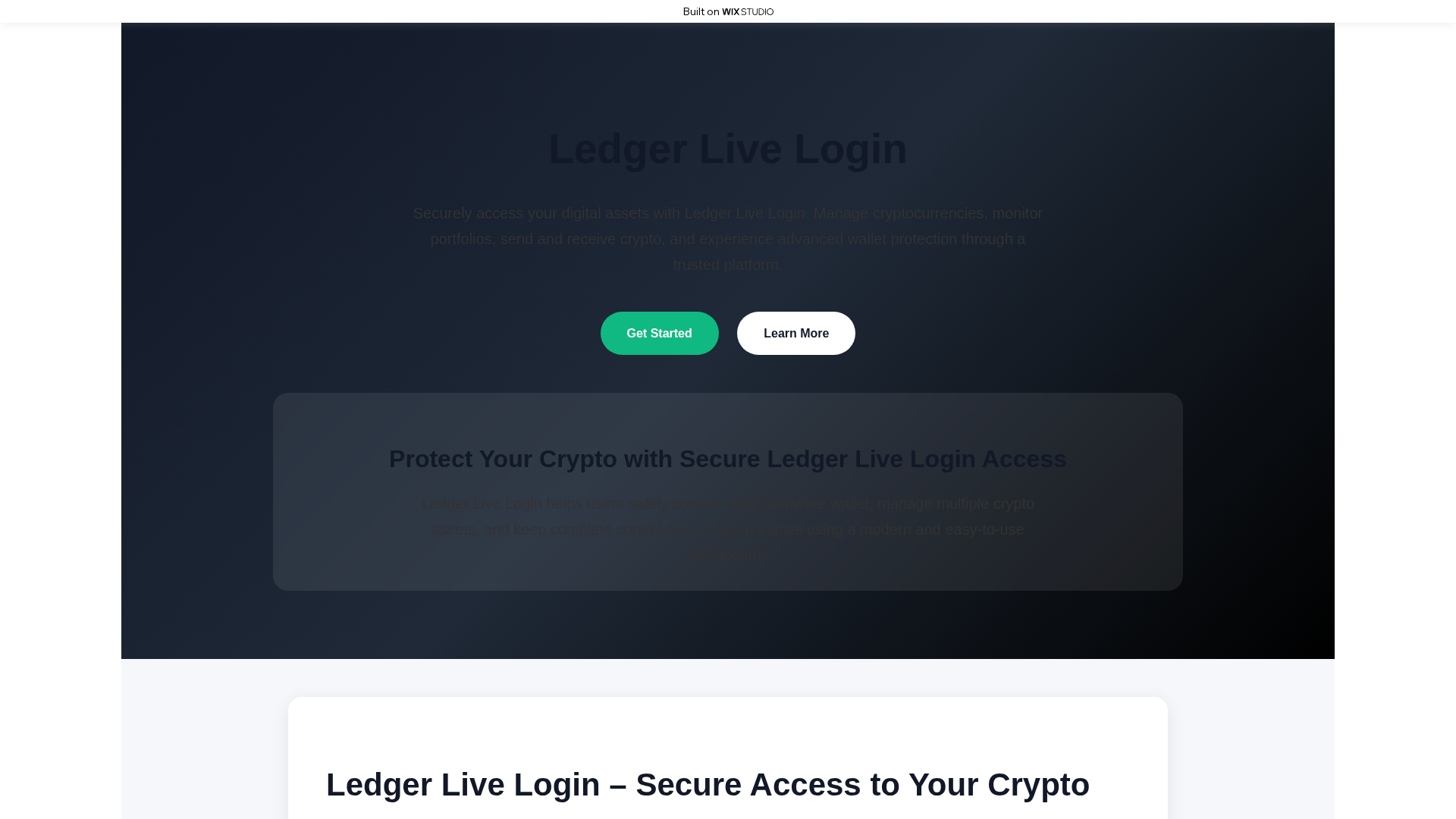 Screenshot of update-ledgrlive.wixstudio.com