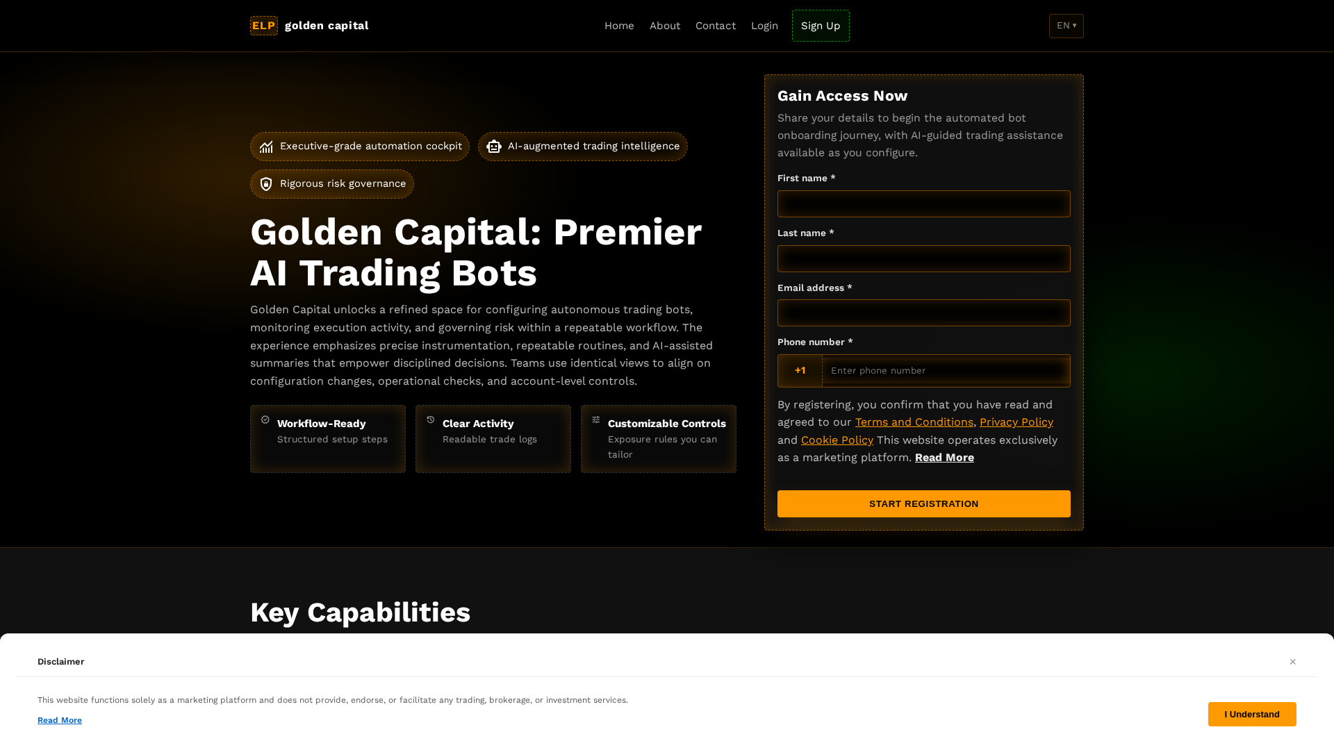 Screenshot of goldencapital.click