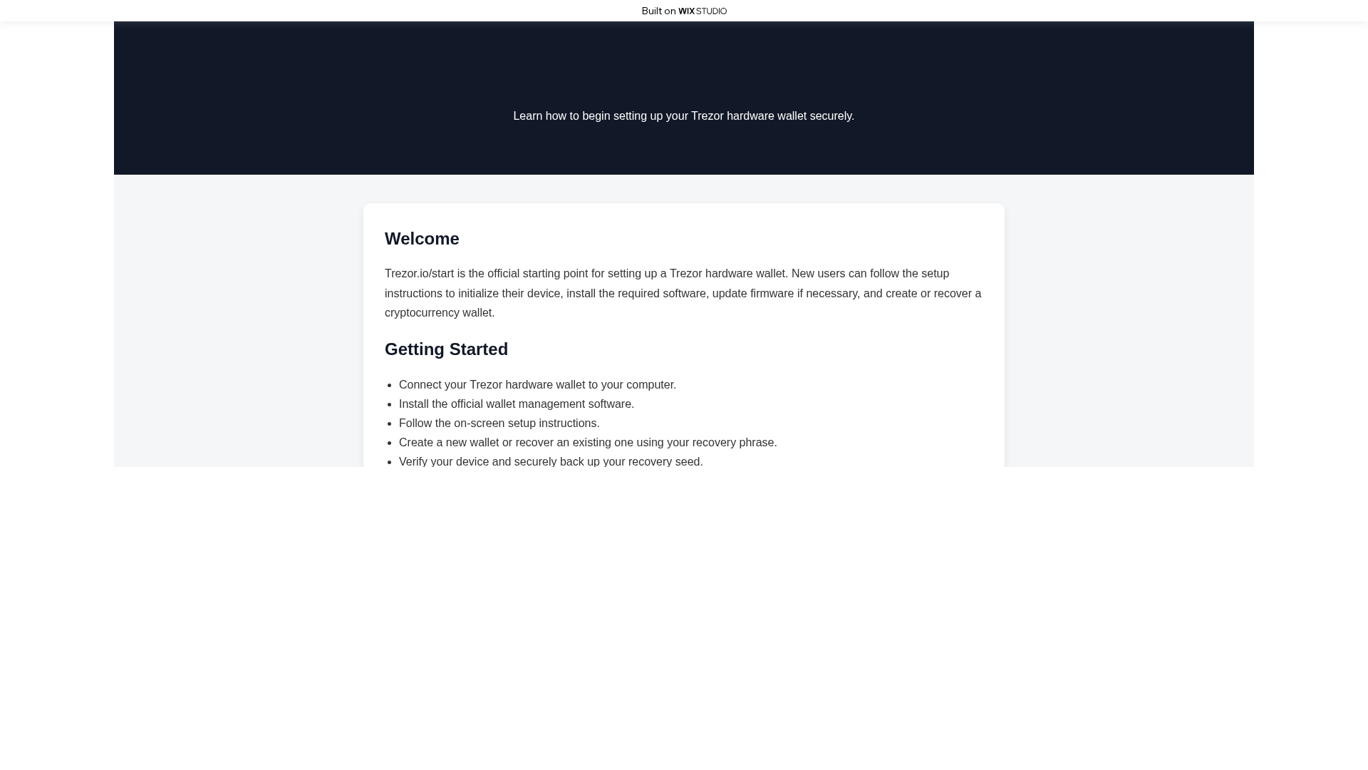 Screenshot of trzer-io.wixstudio.com