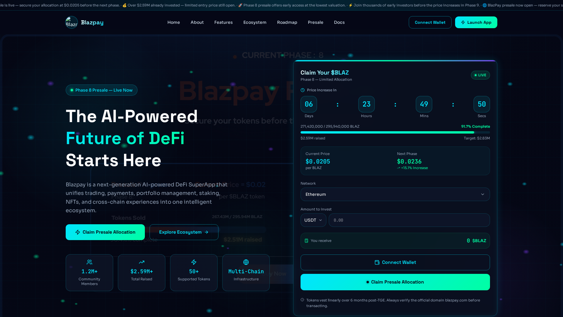Screenshot of blaztoken.live
