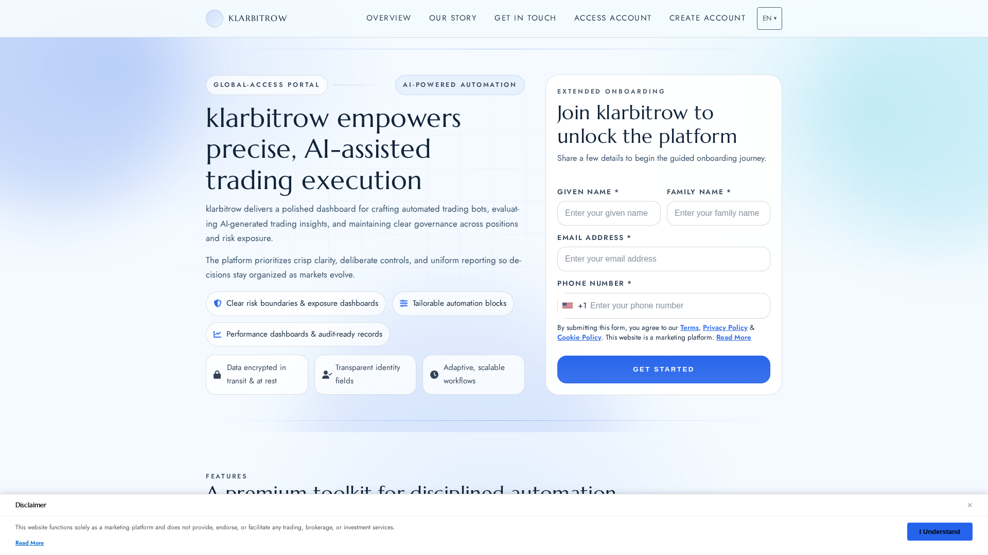 Screenshot of klarbitrow-platform.com
