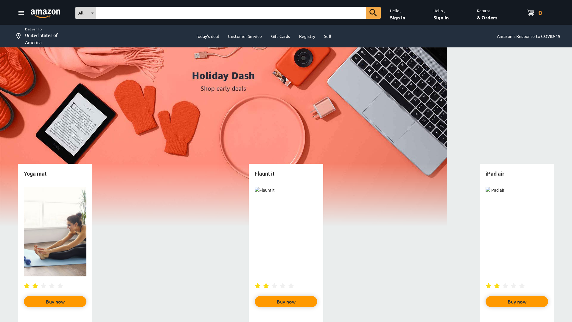 Screenshot of amazon-clone-nine.vercel.app
